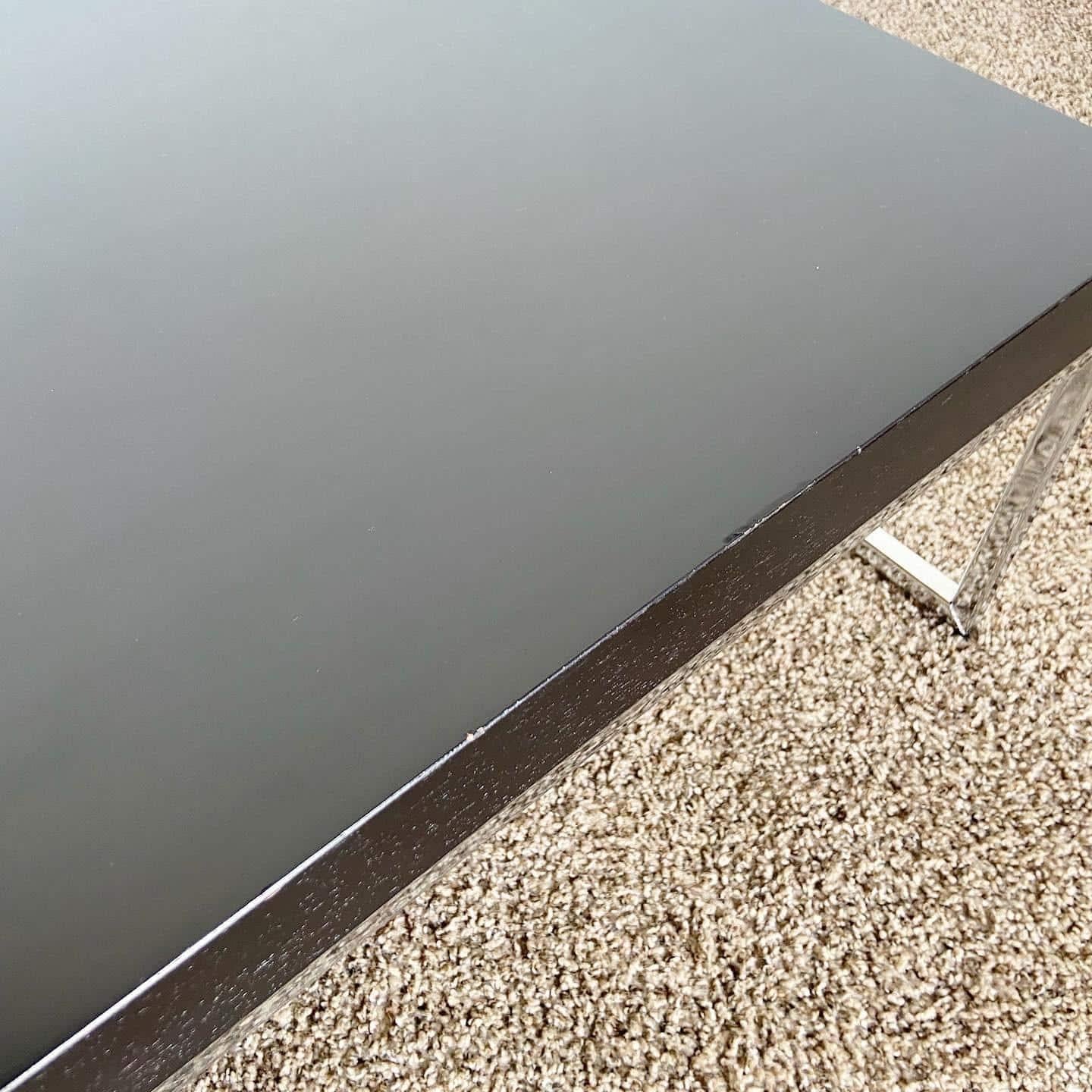 Chrome Glass Top and Wooden Top Nesting Coffee Table Set by Bo Concepts For Sale 1