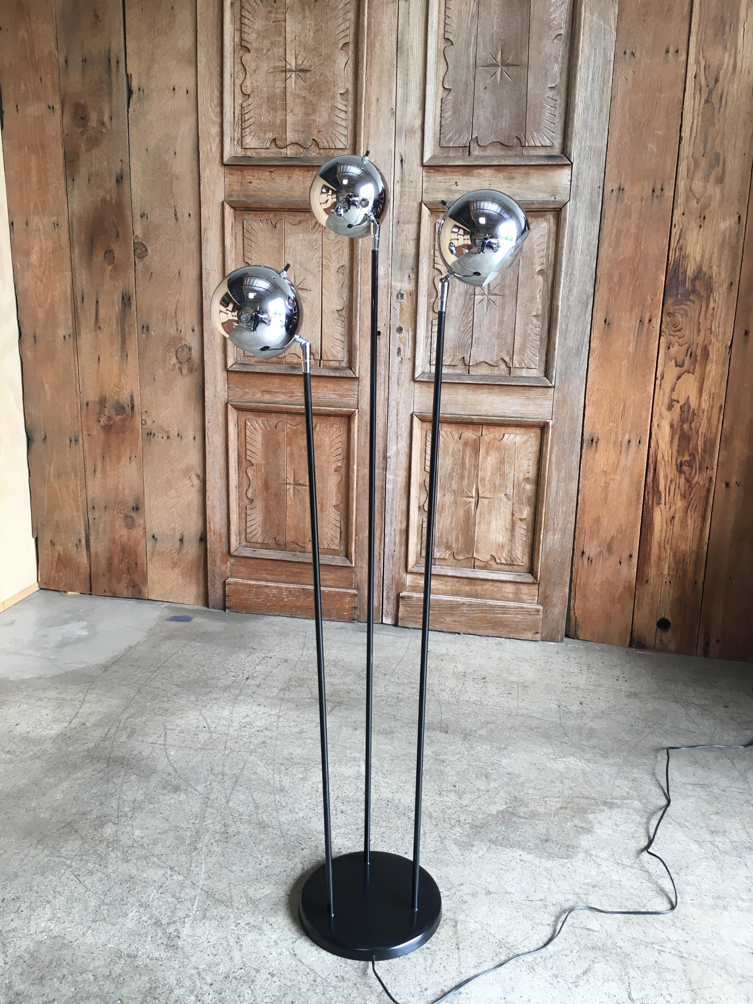 globe floor lamp chrome