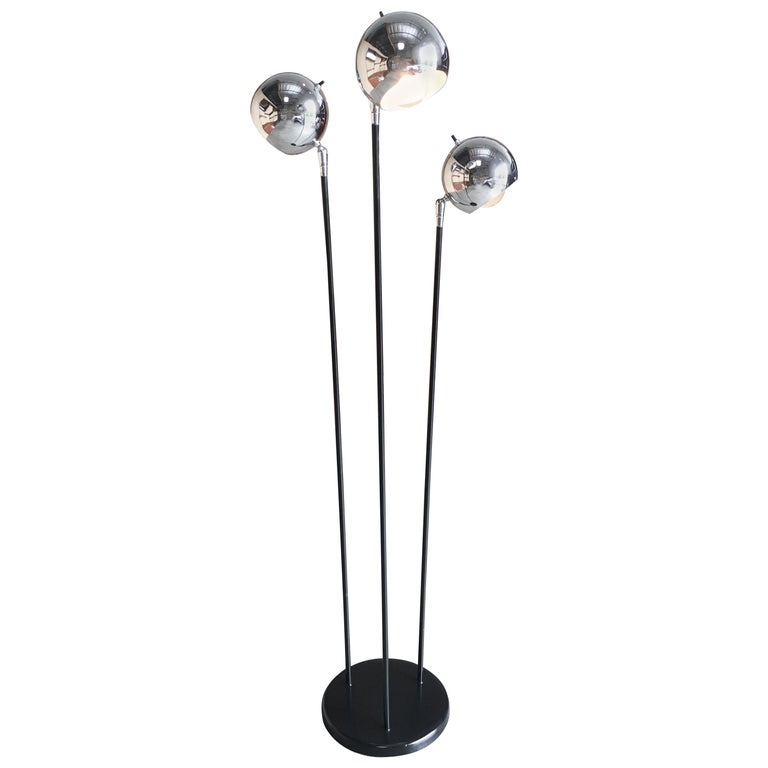 Chrome Globe Floor Lamp by Raymor For Sale at 1stdibs