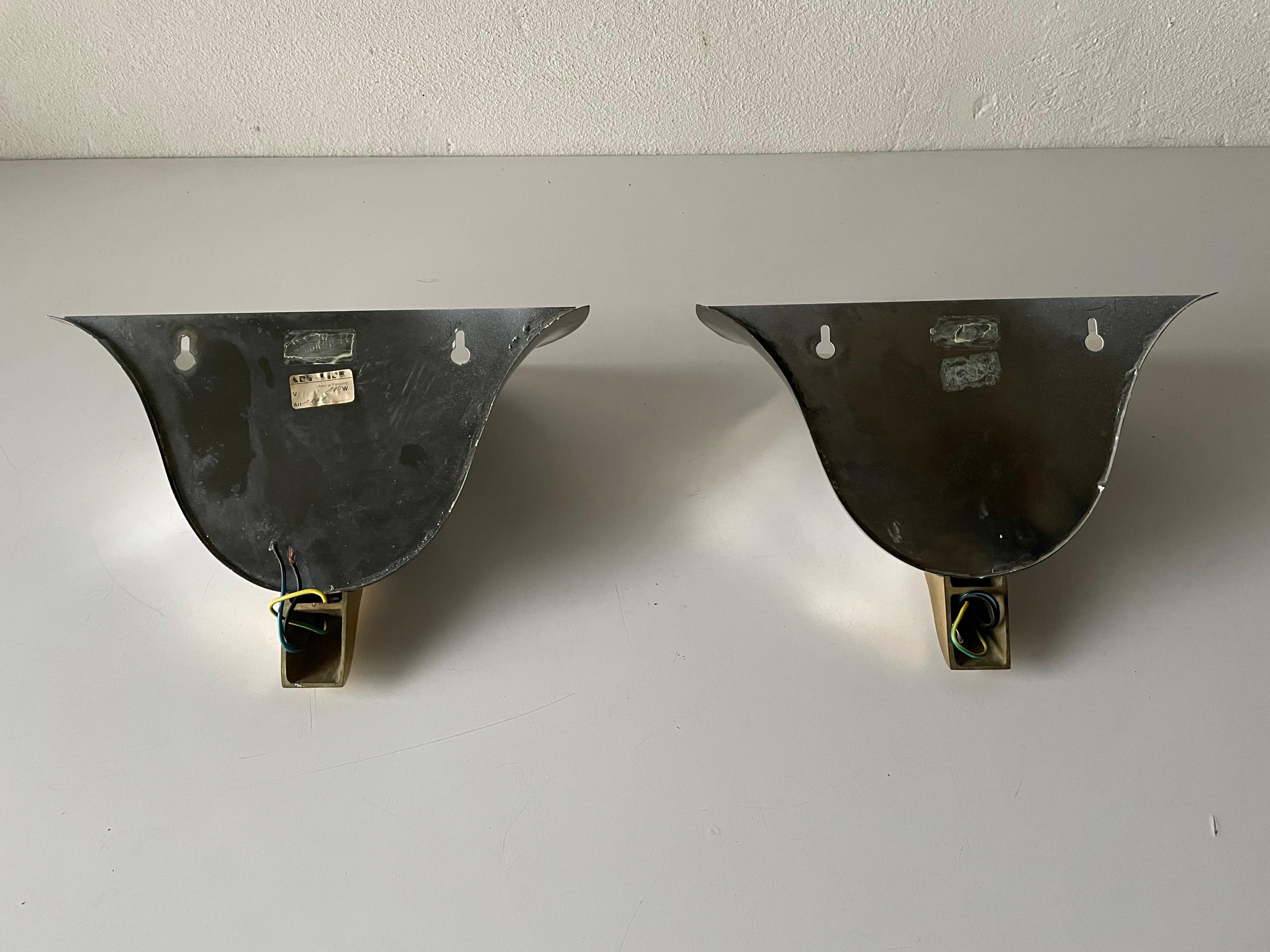 Chrome & Gold Metal Pair of Sconces by Art-Line, 1980s Germany 10