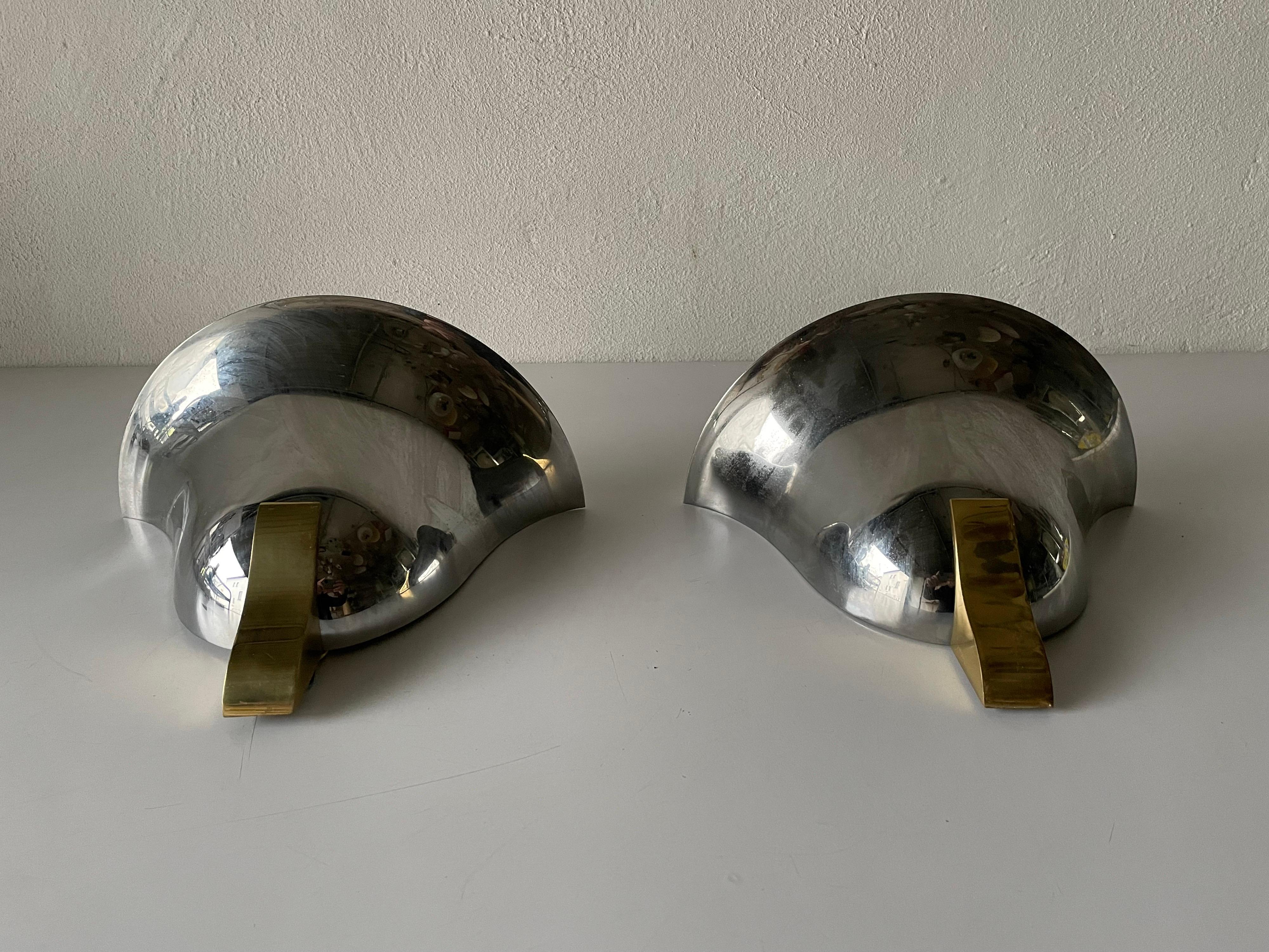 Late 20th Century Chrome & Gold Metal Pair of Sconces by Art-Line, 1980s Germany