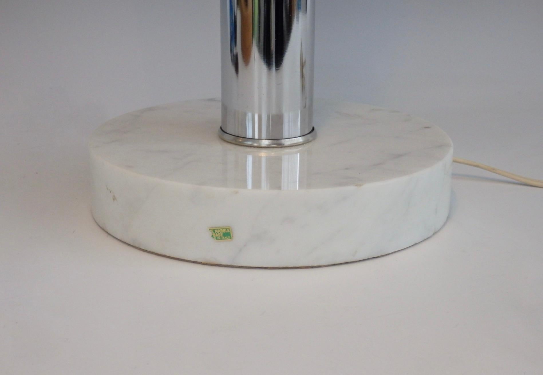 Chrome Gooseneck Desk Lamp on Italian Marble Base with Adjustable Deflector 5