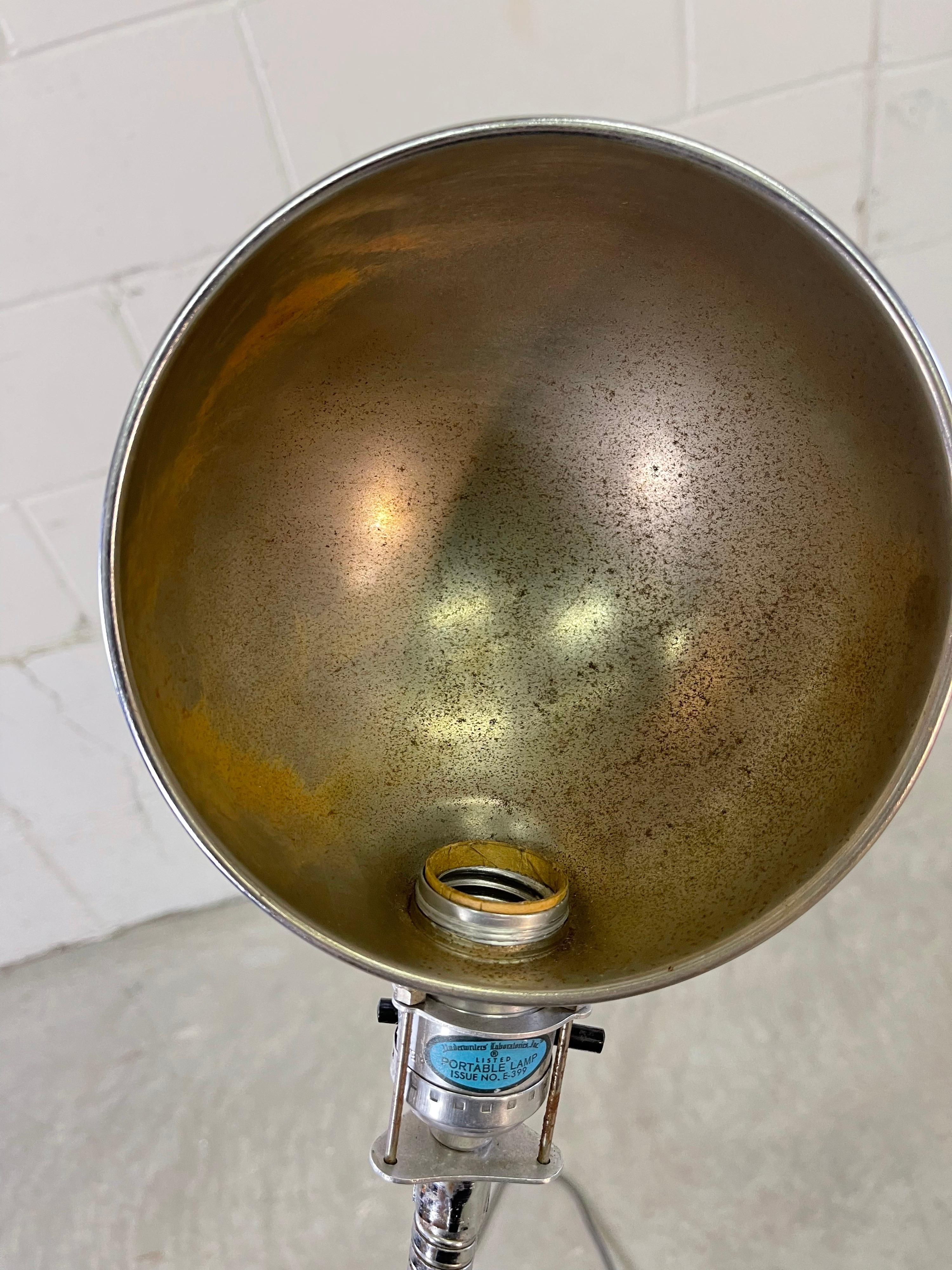 20th Century Chrome Gooseneck Floor Lamp For Sale