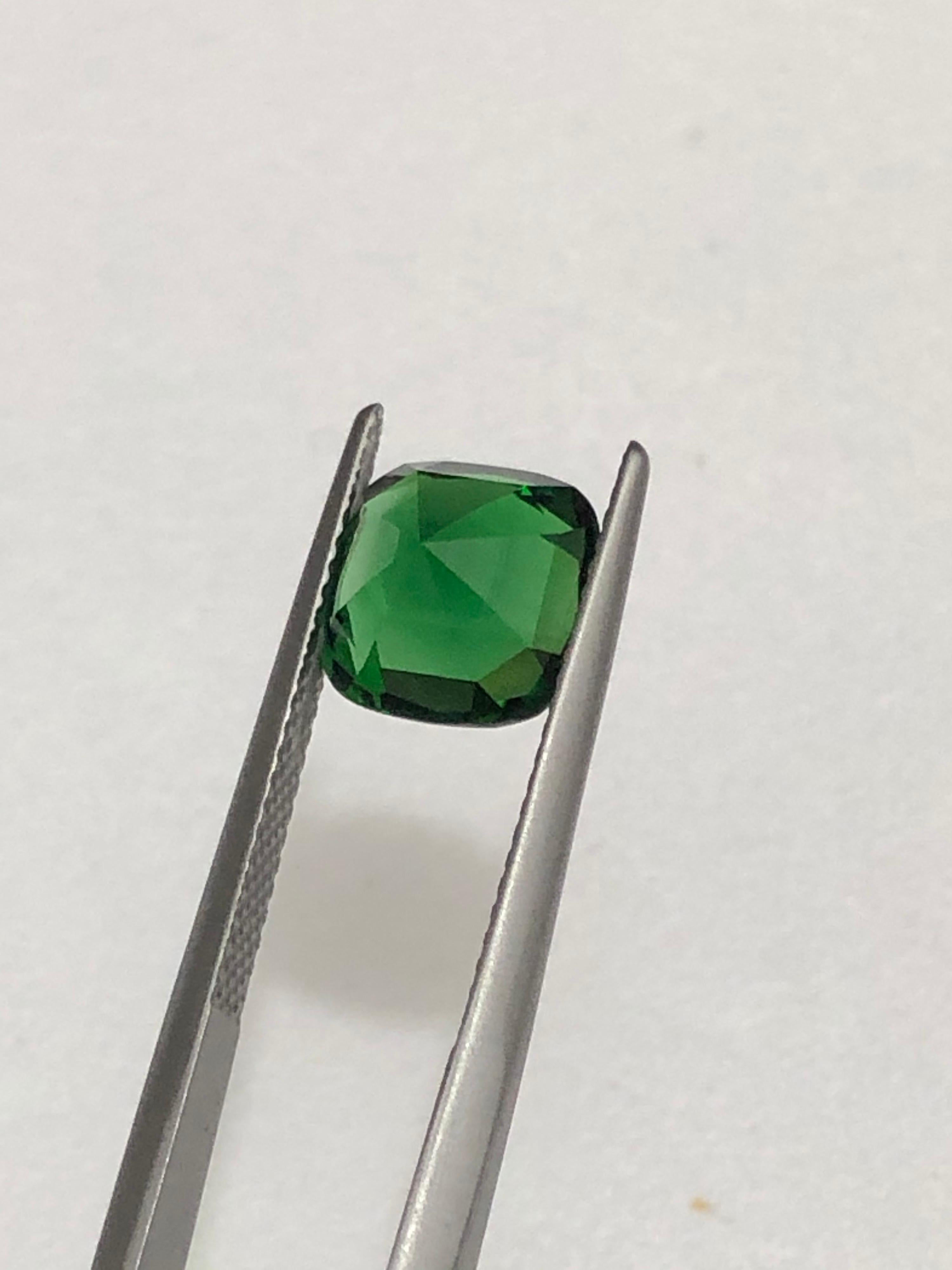 Contemporary Chrome Green Tourmaline Ring Gem 3.30 Carat Loose Gemstone