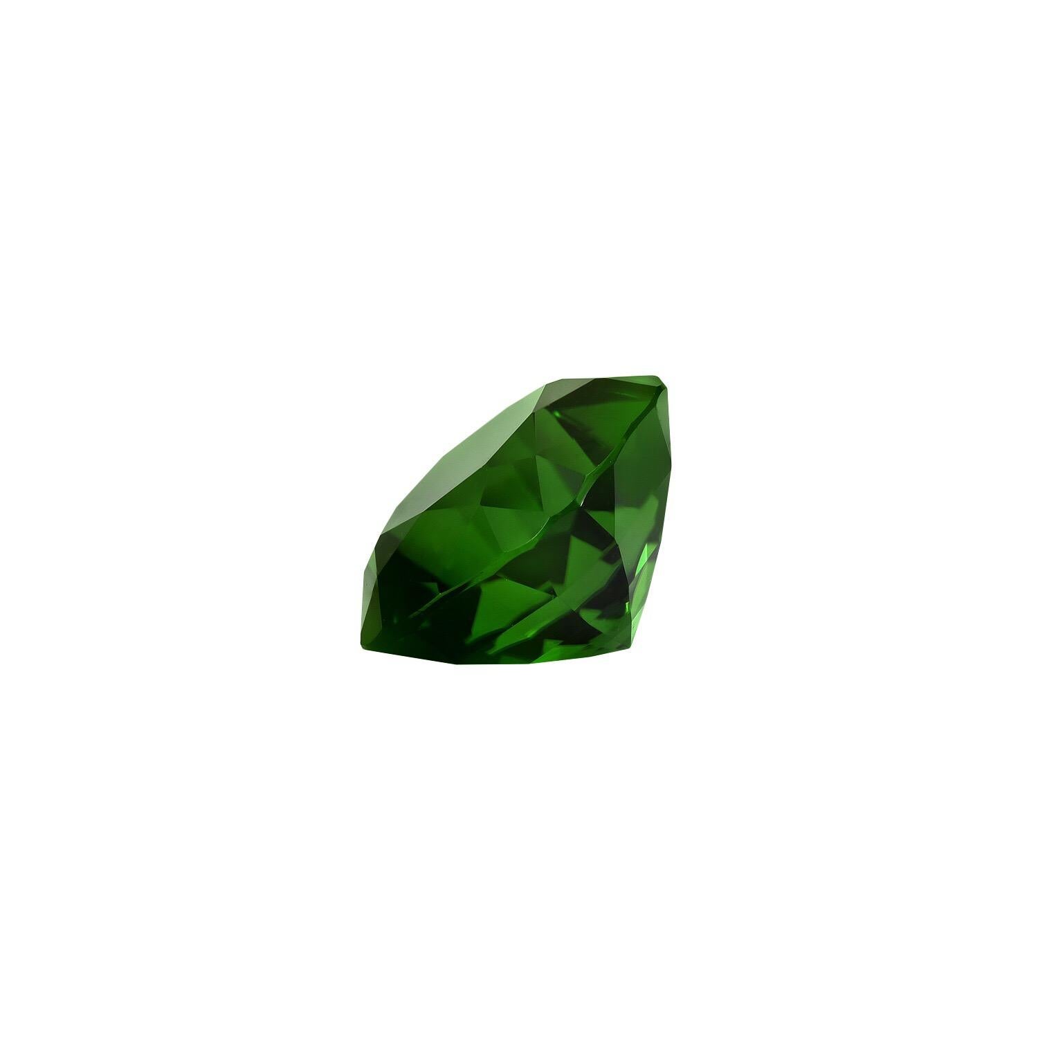 Natural, unheated, 3.30 carat vivid green Chrome Tourmaline cushion gem, offered loose.
We offer supreme custom jewelry work upon request. Please contact us for more details.
For your convenience we carry an extensive world-class loose gemstone
