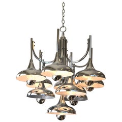 Chrome Hanging Chandelier by Lightolier Chrome Hanging Chandelier by Lightolier