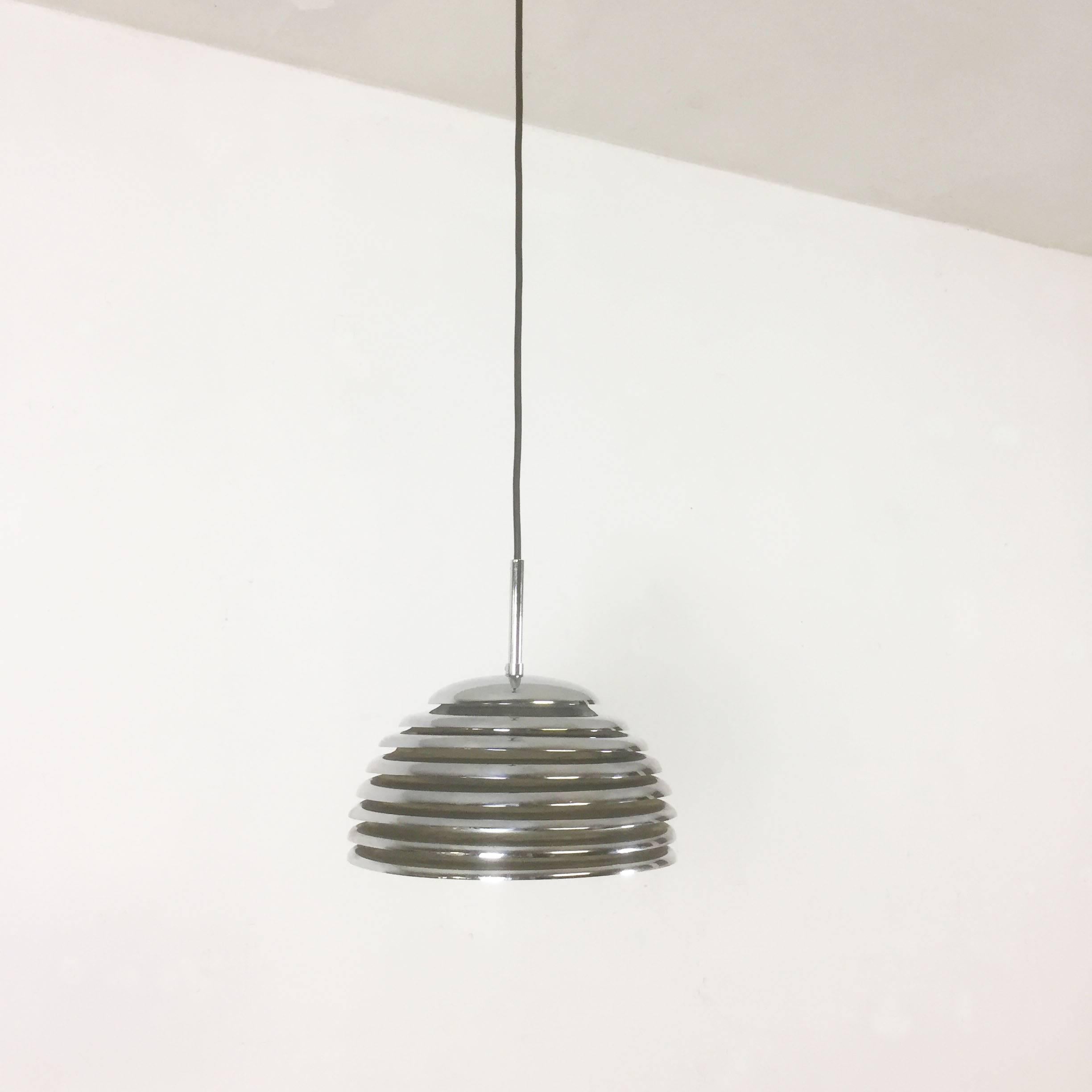 Mid-Century Modern Chrome Hanging Pendant Lamp Light by Kazuo Motozawa for Staff Germany, 1960s For Sale