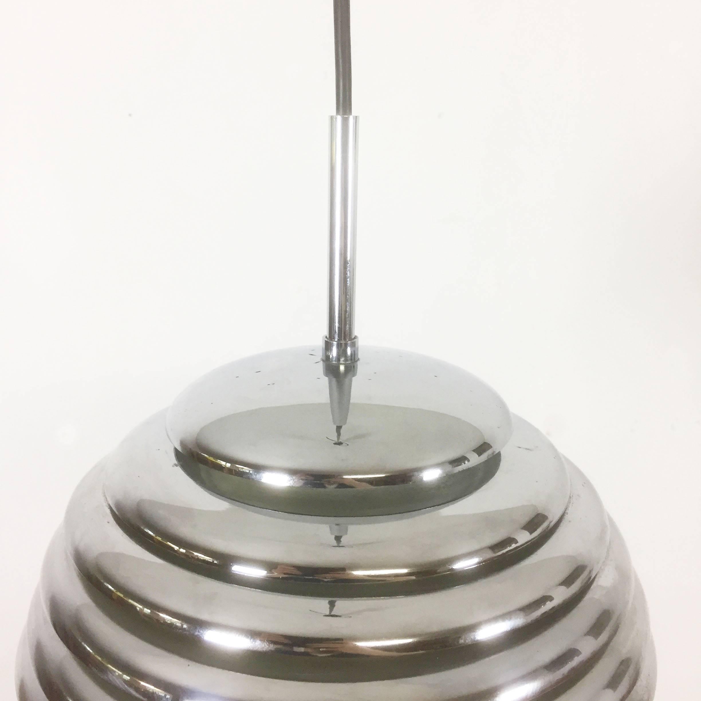 Chrome Hanging Pendant Lamp Light by Kazuo Motozawa for Staff Germany, 1960s For Sale 3