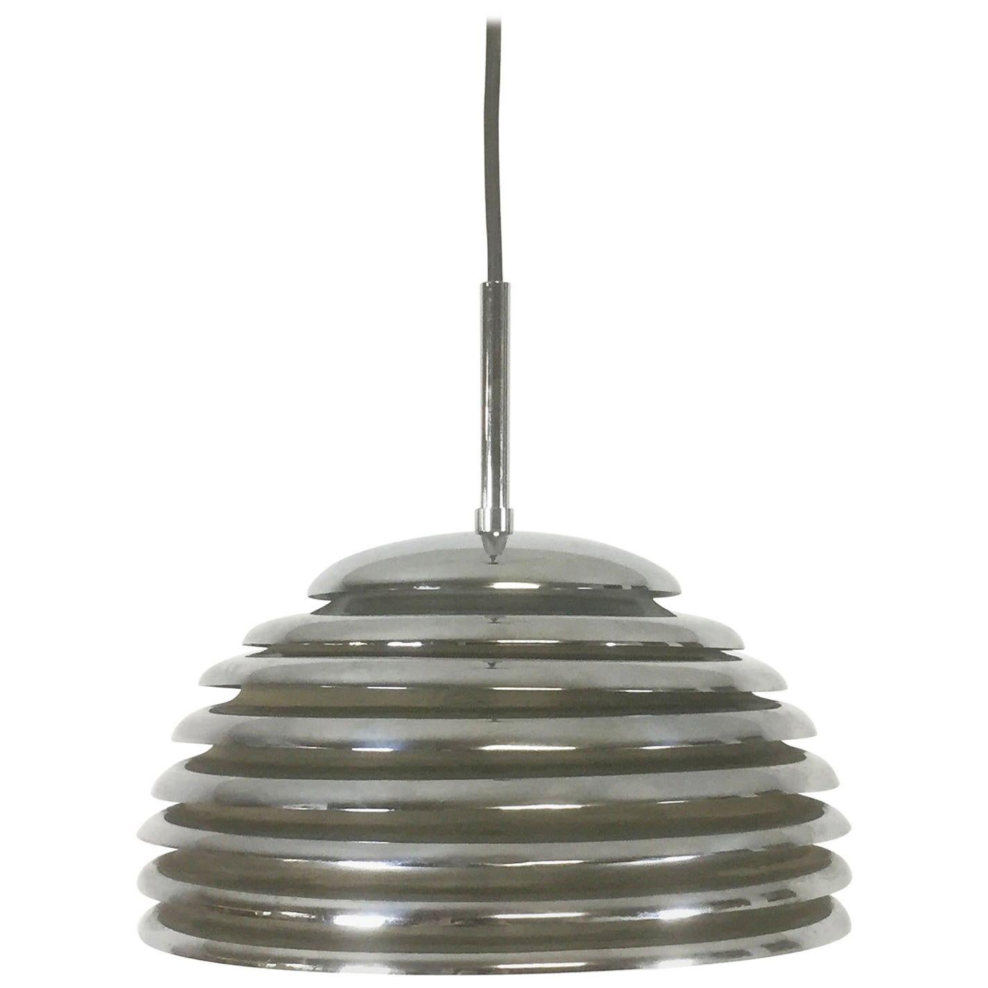 Chrome Hanging Pendant Lamp Light by Kazuo Motozawa for Staff Germany, 1960s For Sale