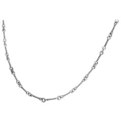 Chrome Hearts 18 Karat White Gold Twist Chain Necklace 41.5cm