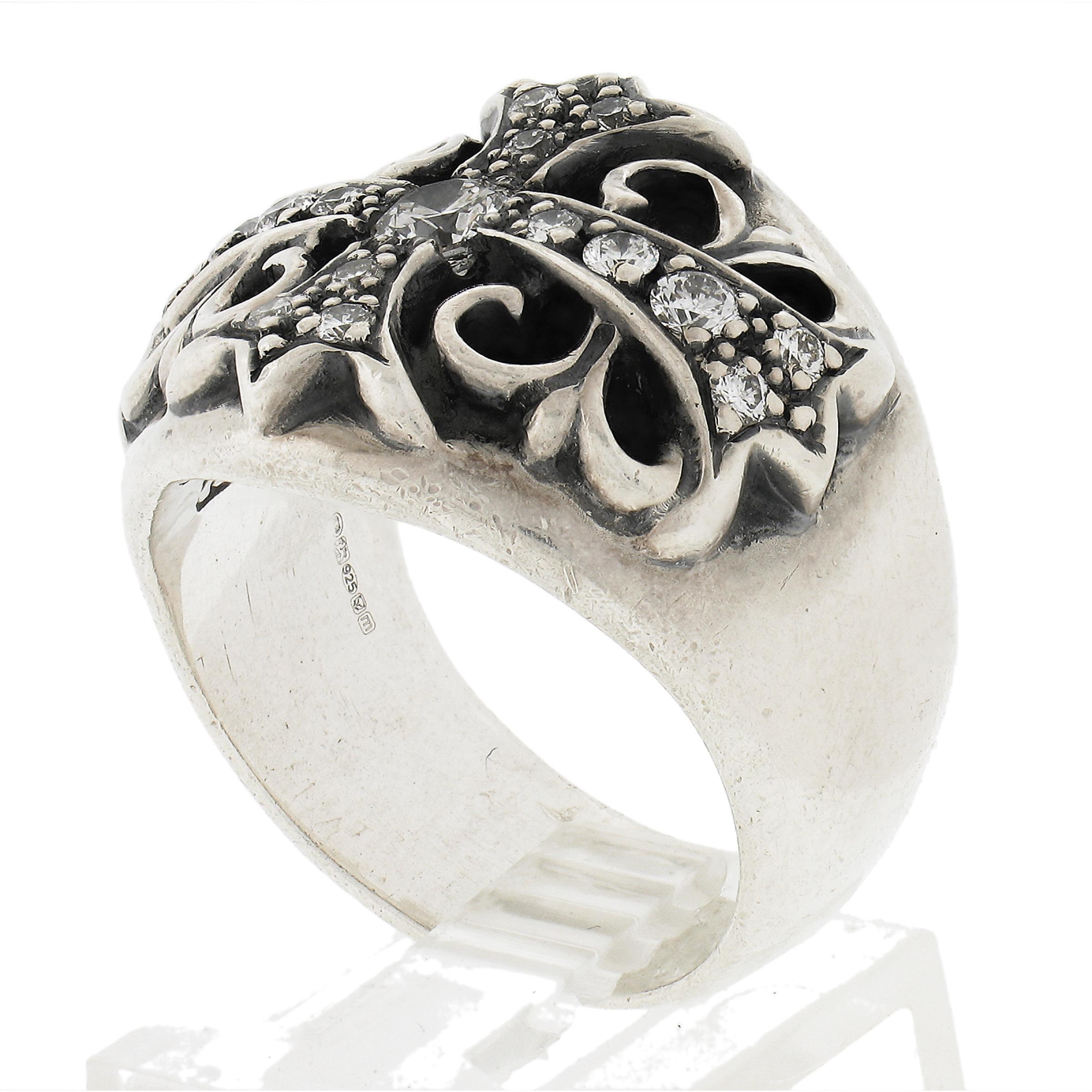 Chrome Hearts 1992 Keeper Classic Men's Sterling Silver .58ctw Diamond Band Ring 3