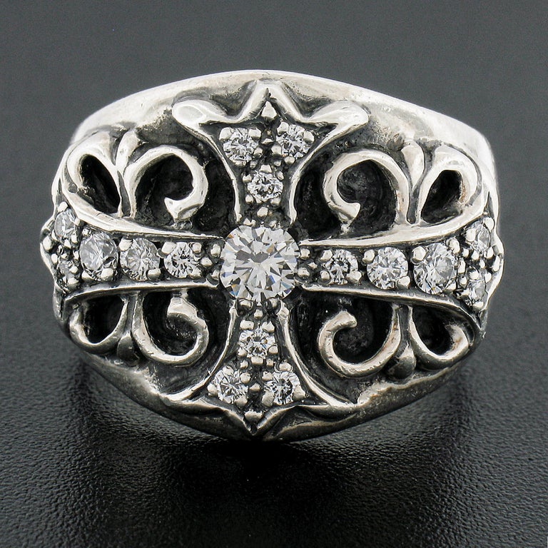 Chrome Hearts 1992 Keeper Classic Men's Sterling Silver Diamond Band  Ring