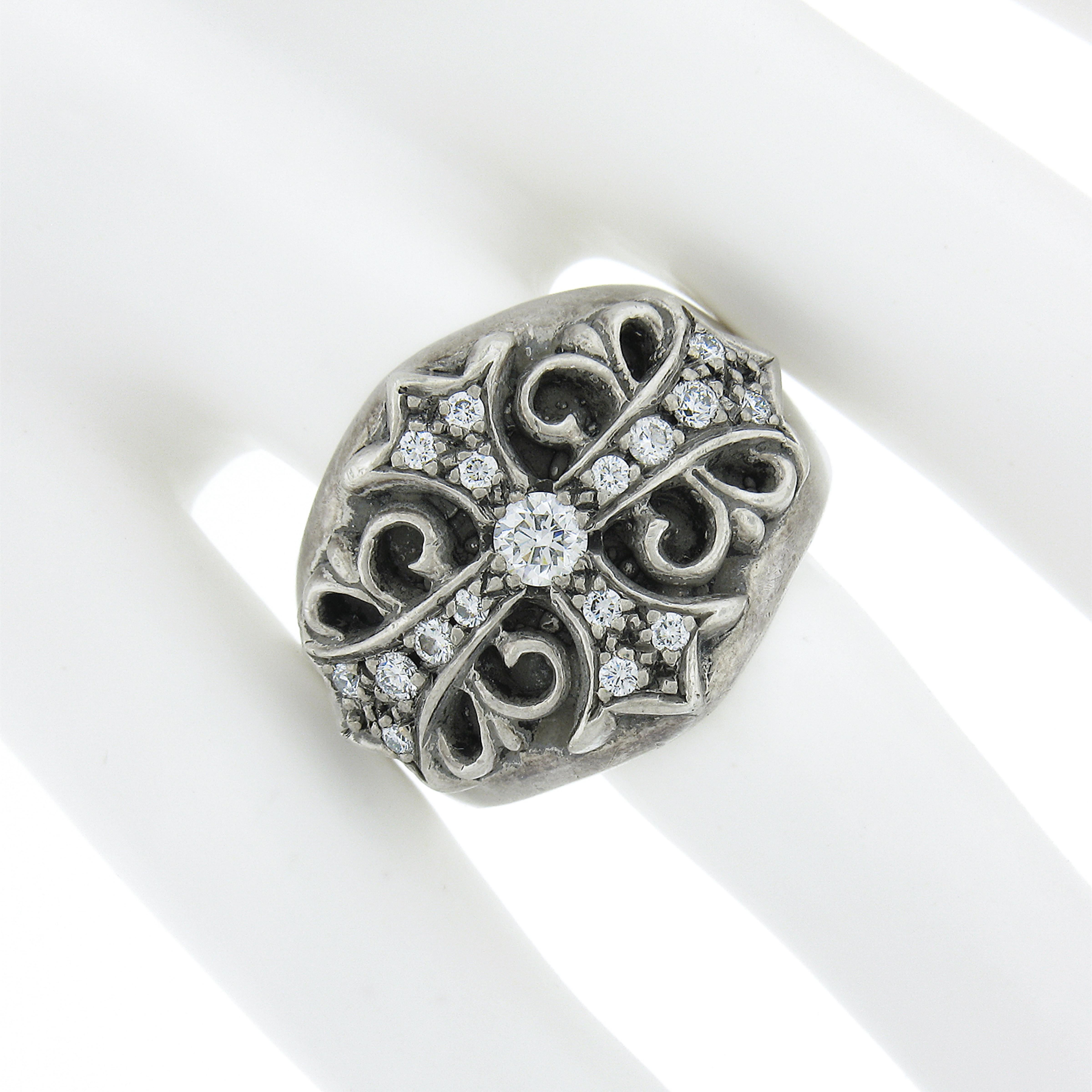 Chrome Hearts 1992 Keeper Bague classique pour homme en argent sterling avec diamant de 0,58ctw Bon état à Montclair, NJ