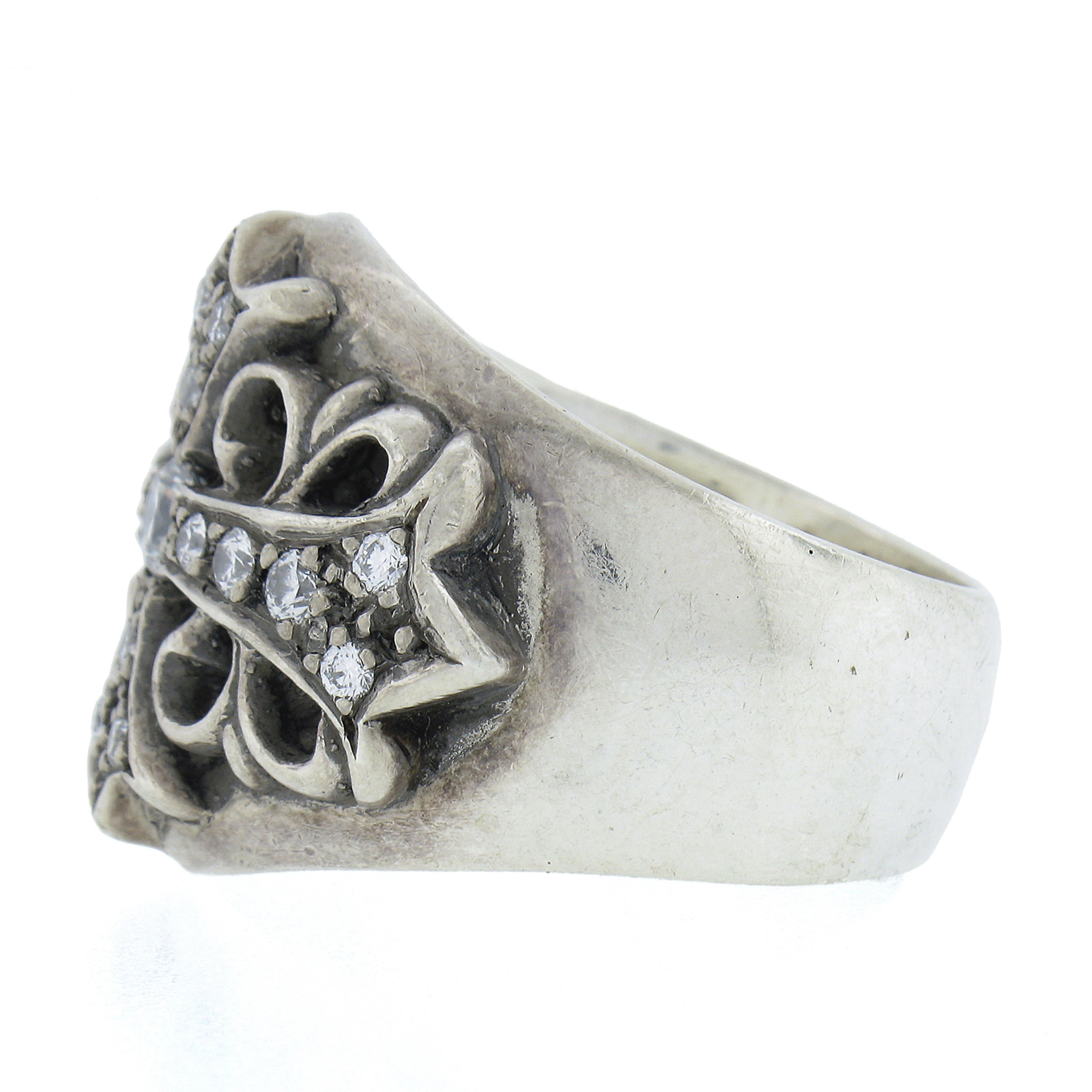 Chrome Hearts 1992 Keeper Bague classique pour homme en argent sterling avec diamant de 0,58ctw 1