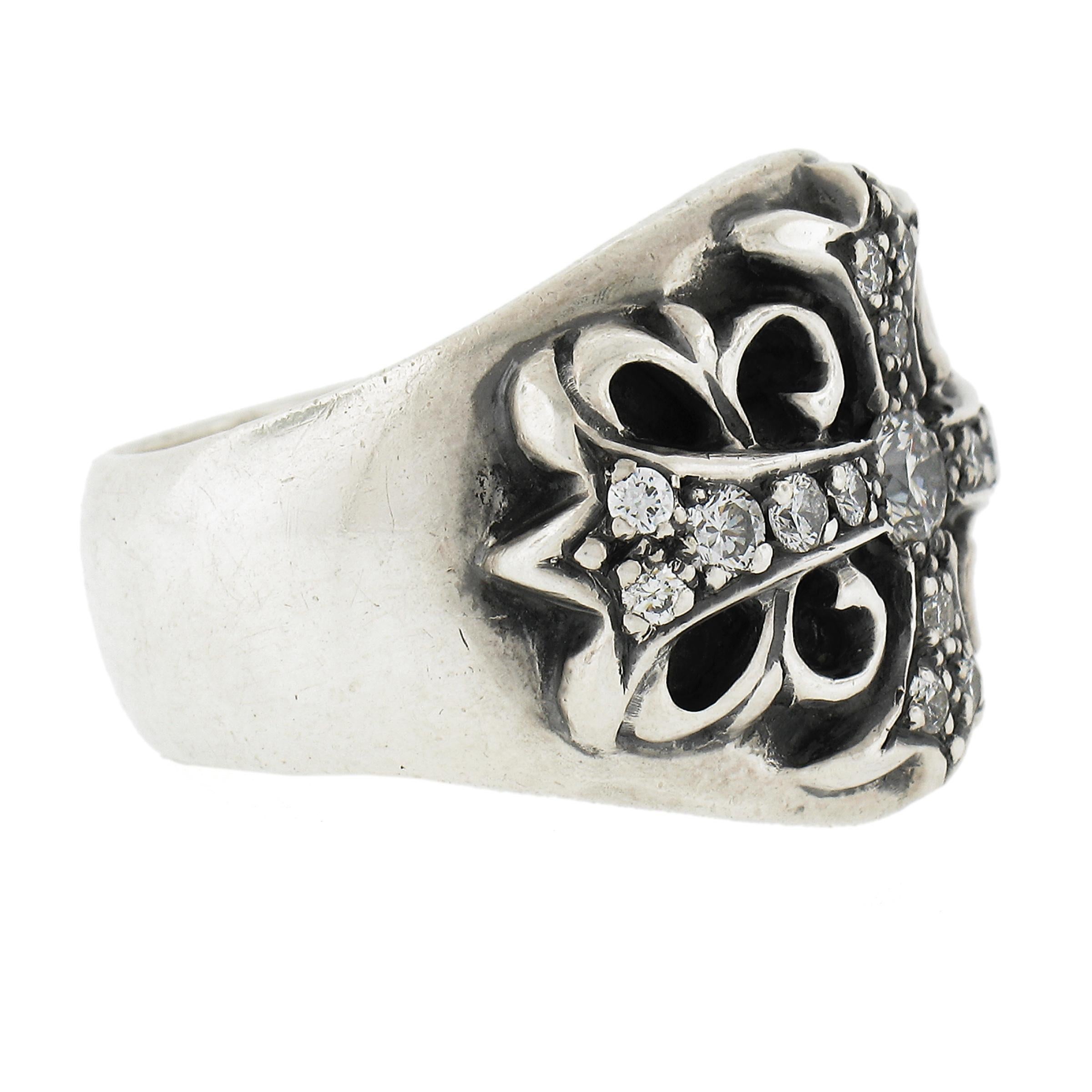 Chrome Hearts 1992 Keeper Bague classique pour homme en argent sterling avec diamant de 0,58ctw 1