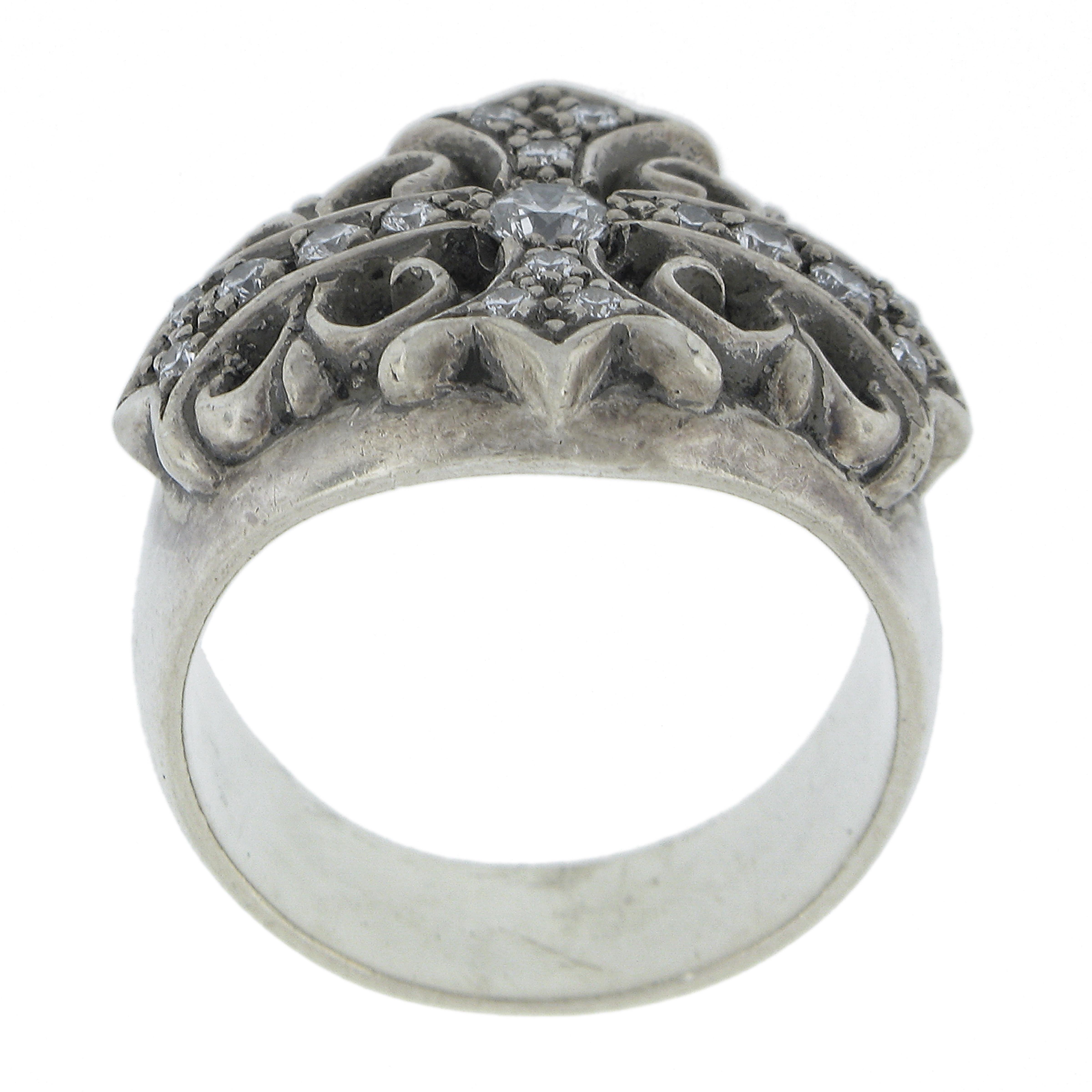 Women's or Men's Chrome Hearts 1992 Keeper Classic Men's Sterling Silver .58ctw Diamond Band Ring