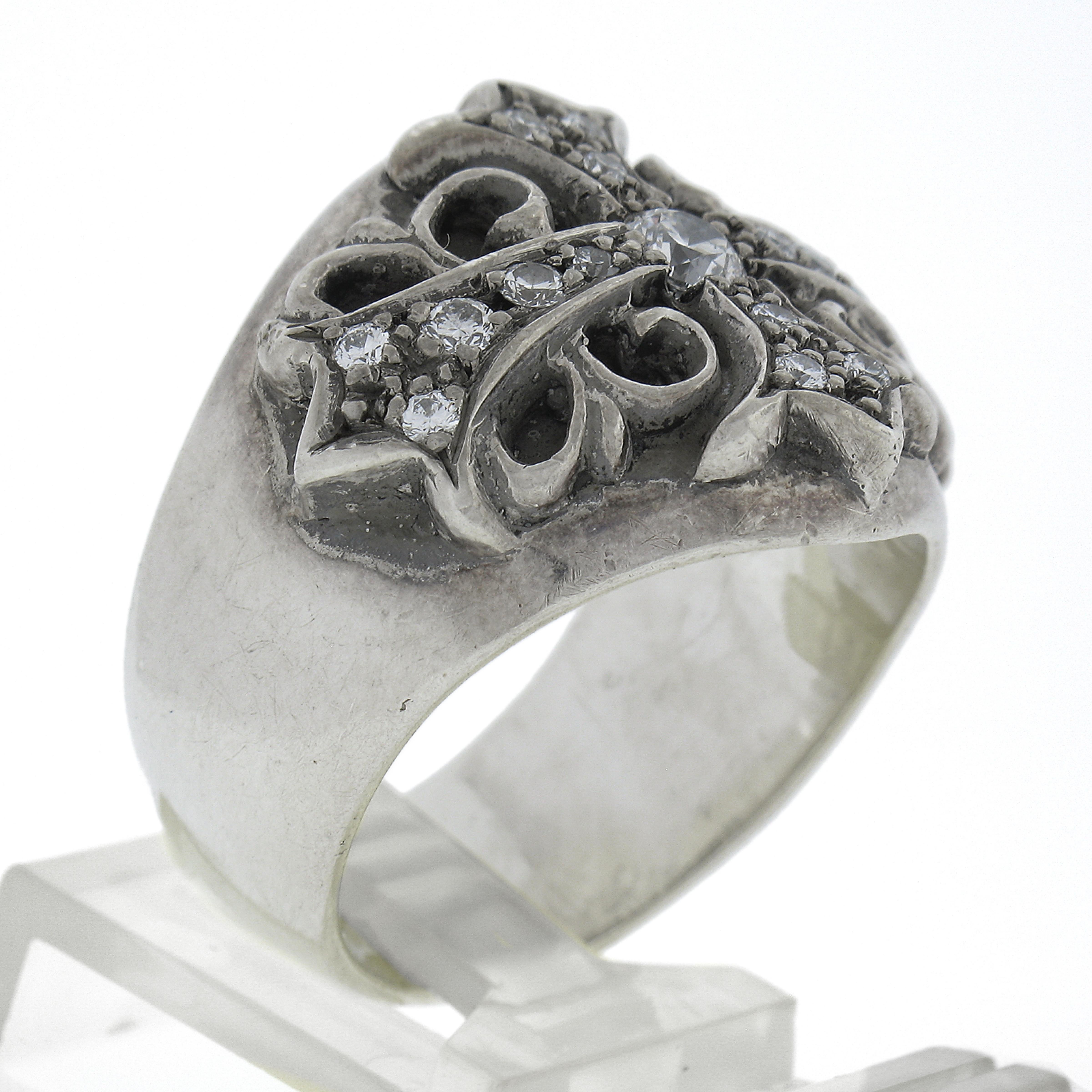 Chrome Hearts 1992 Keeper Classic Men's Sterling Silver .58ctw Diamond Band Ring 1