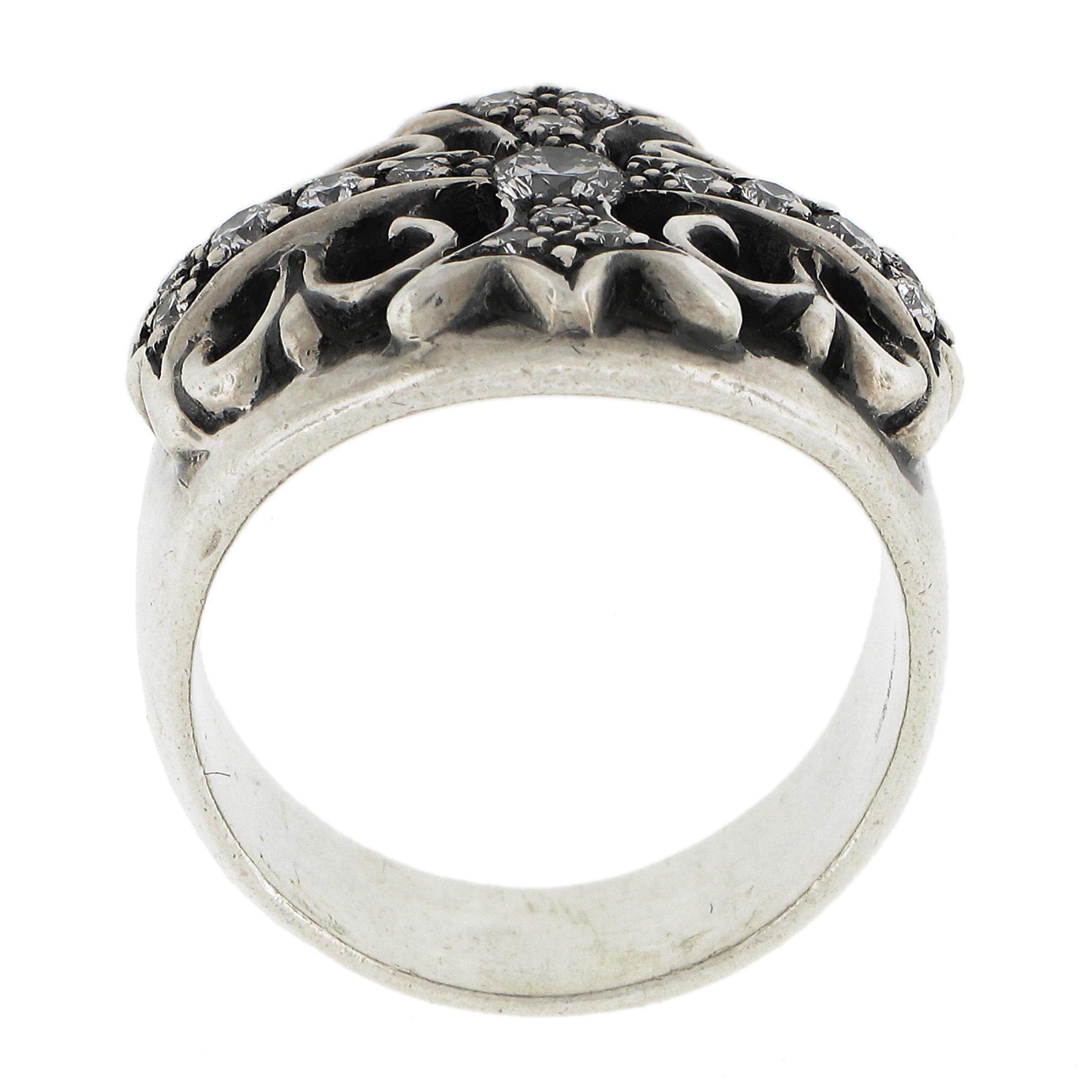 Chrome Hearts 1992 Keeper Bague classique pour homme en argent sterling avec diamant de 0,58ctw 4