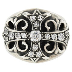 Chrome Hearts 1992 Keeper Classic Men's Sterling Silber .58ctw Diamond Band Ring