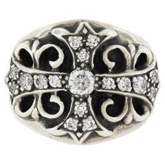 Chrome Hearts 1992 Keeper Bague classique pour homme en argent sterling avec diamant de 0,58ctw