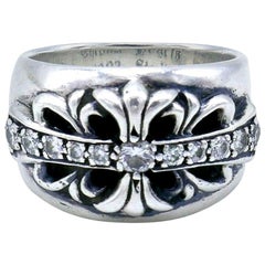 Vintage Chrome Hearts 1992 Sterling Silver Diamond Ring