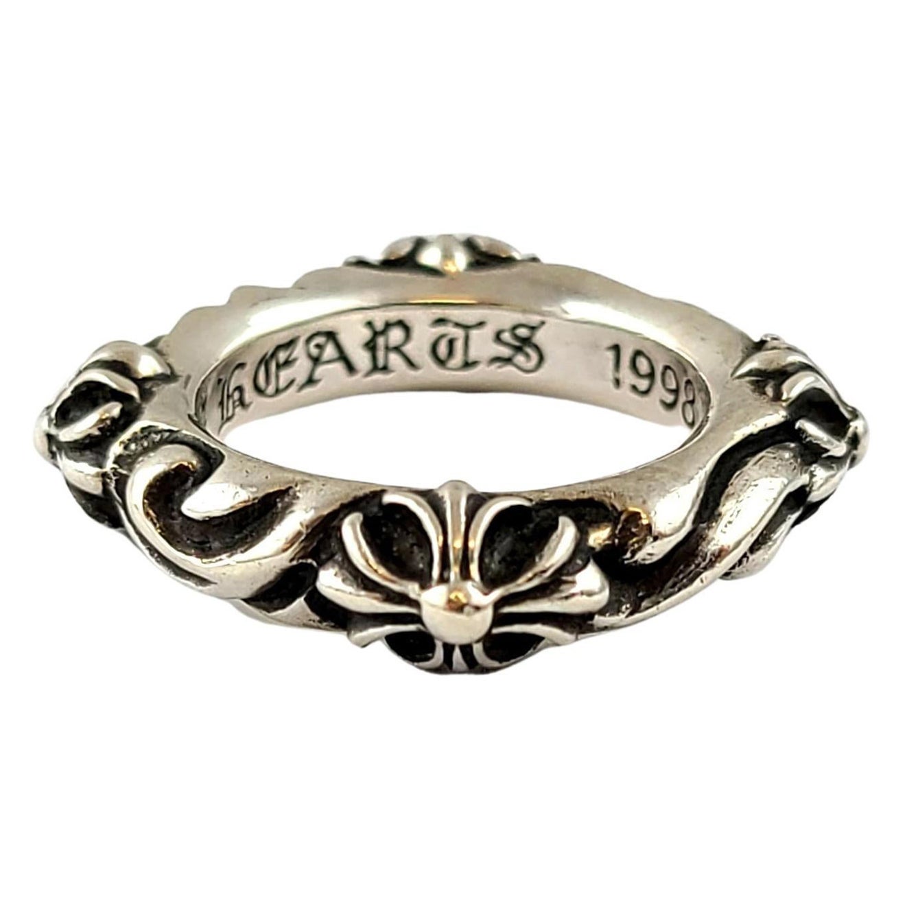 Chrom Herzen 1998 Sterlingsilber Quadratischer Malteserkreuz-Ring
