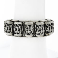 Chrome Hearts 2000 Men's Solid Sterling Silver 7" Celtic Roller Link Bracelet