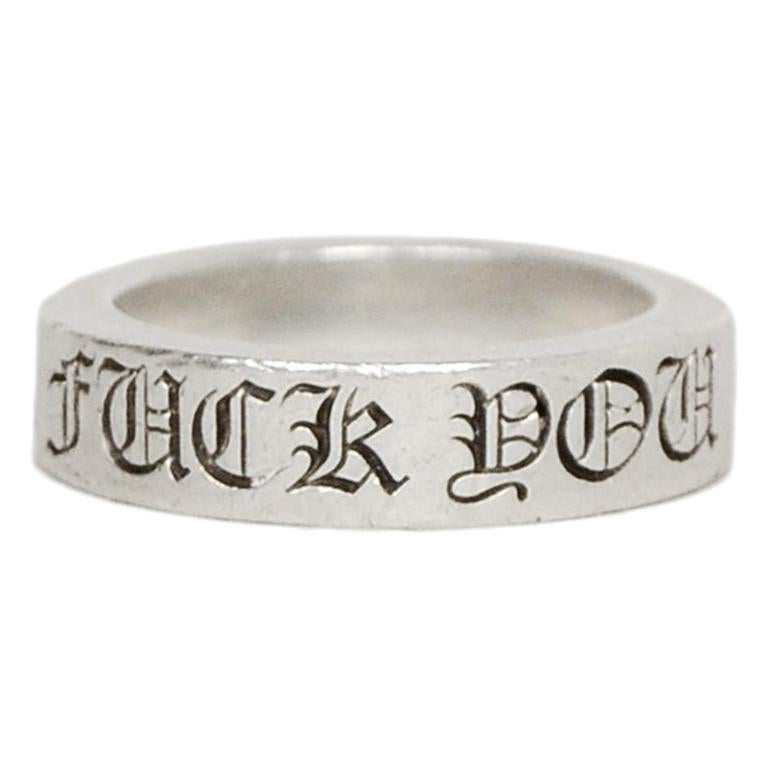 Chrome Hearts 2003 Sterling Silver "Fuck You" Spacer Band Ring sz 9