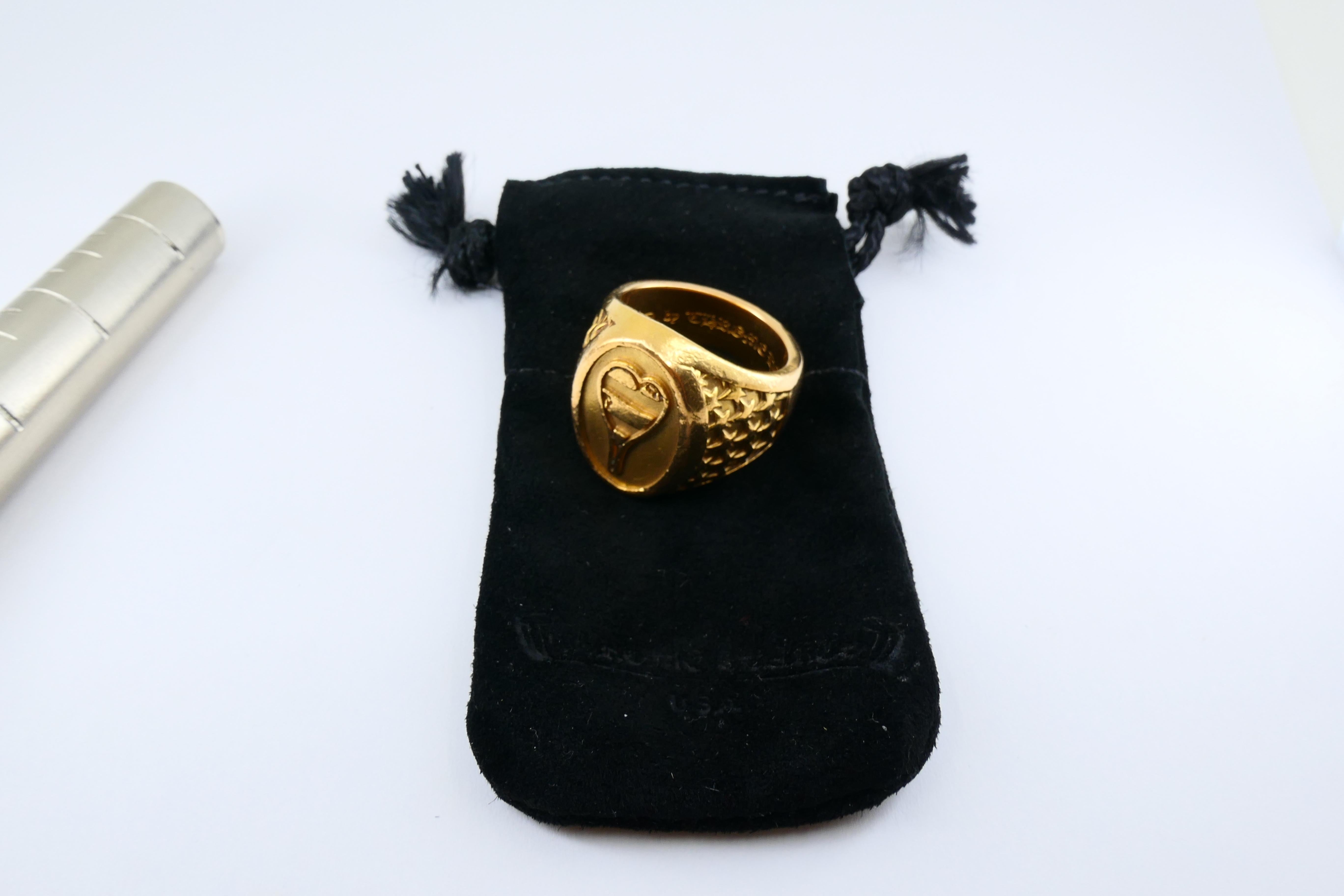 Chrome Hearts 22k Gold Matty Boy Heart Ring 2017 3