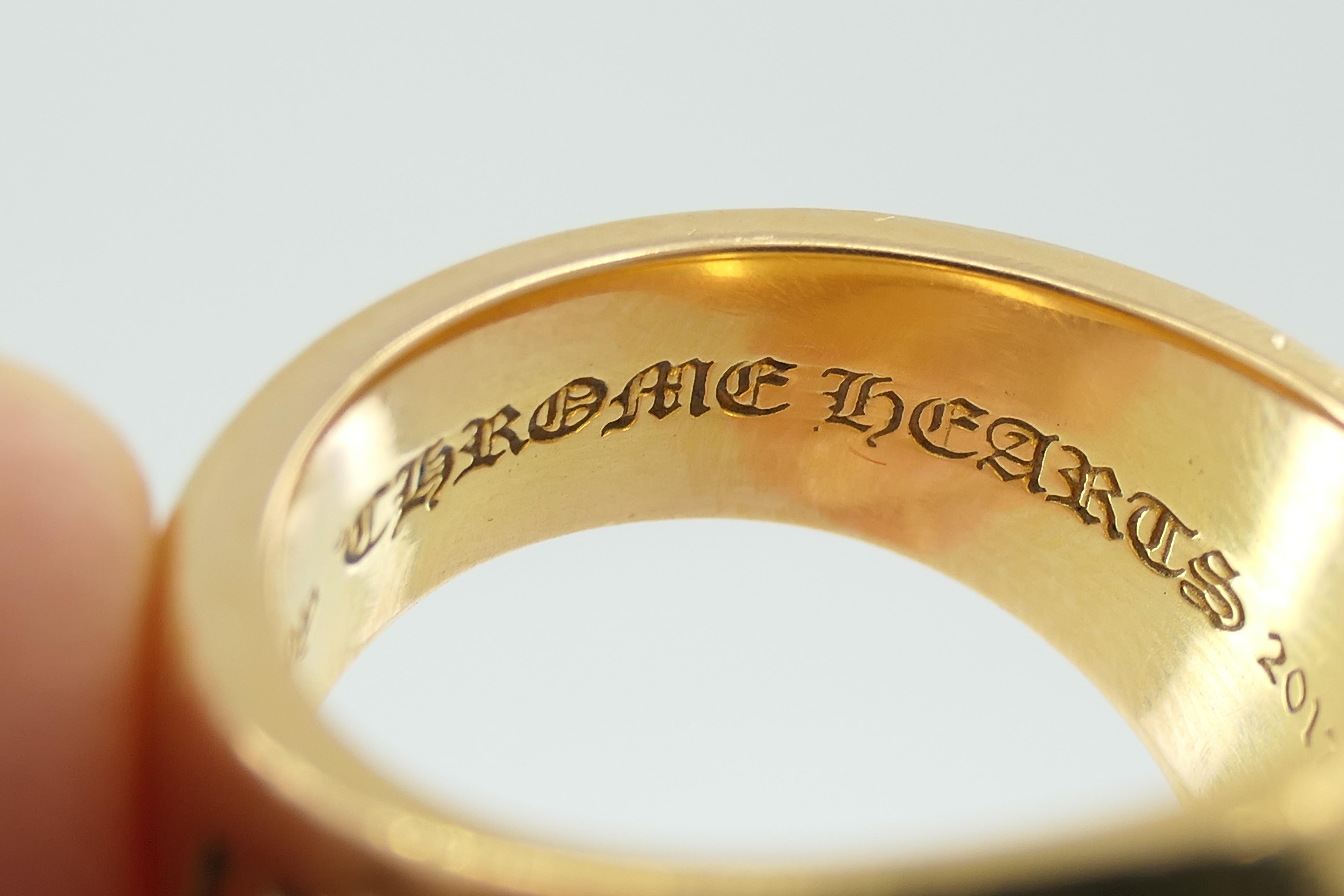 Chrome Hearts 22k Gold Matty Boy Heart Ring 2017 In Good Condition In Beverly Hills, CA
