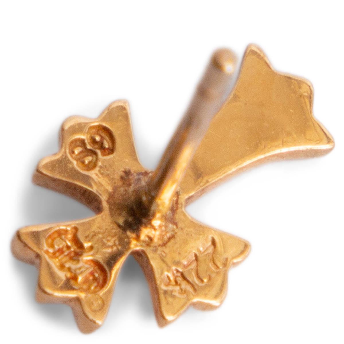 CHROME HEARTS 22K yellow gold TINY BABY FAT CROSS STUD Earring 2