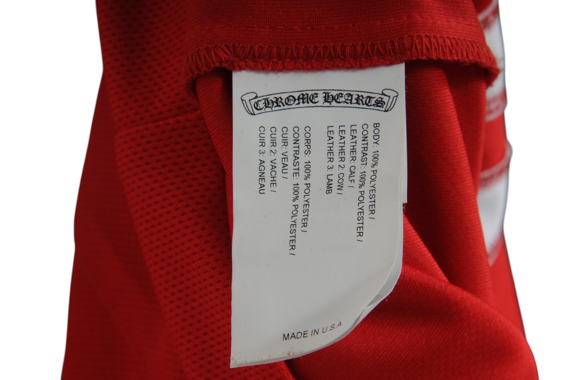 Chrome Hearts 33 Matty Boy Hockey Jersey LS Medium Red Chomper Mouth CH Logo en vente 1
