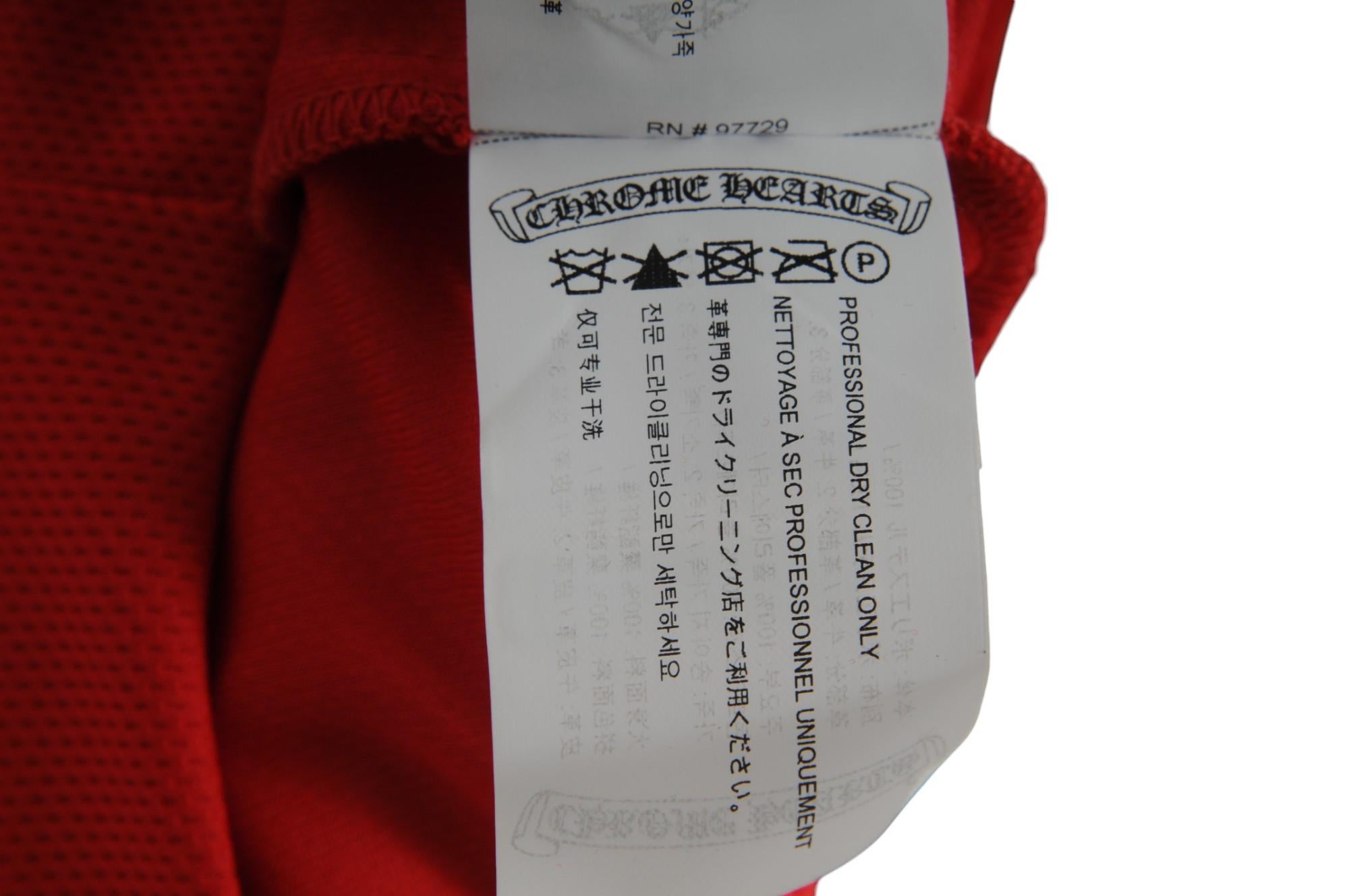 Chrome Hearts 33 Matty Boy Hockey Jersey LS Medium Red Chomper Mouth CH Logo en vente 3