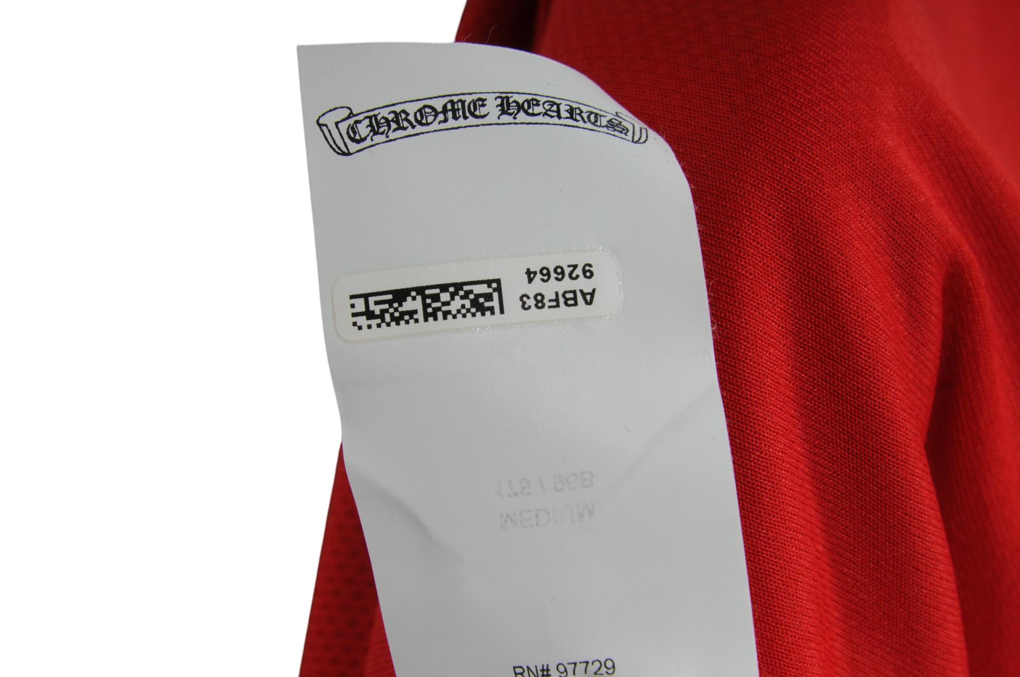 Chrome Hearts 33 Matty Boy Hockey Jersey LS Medium Red Chomper Mouth CH Logo en vente 4