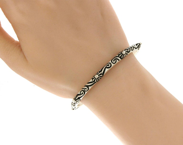 Chrome Hearts 925 Sterling Silver Sbt Bangle Cuff Bangle Bracelet  