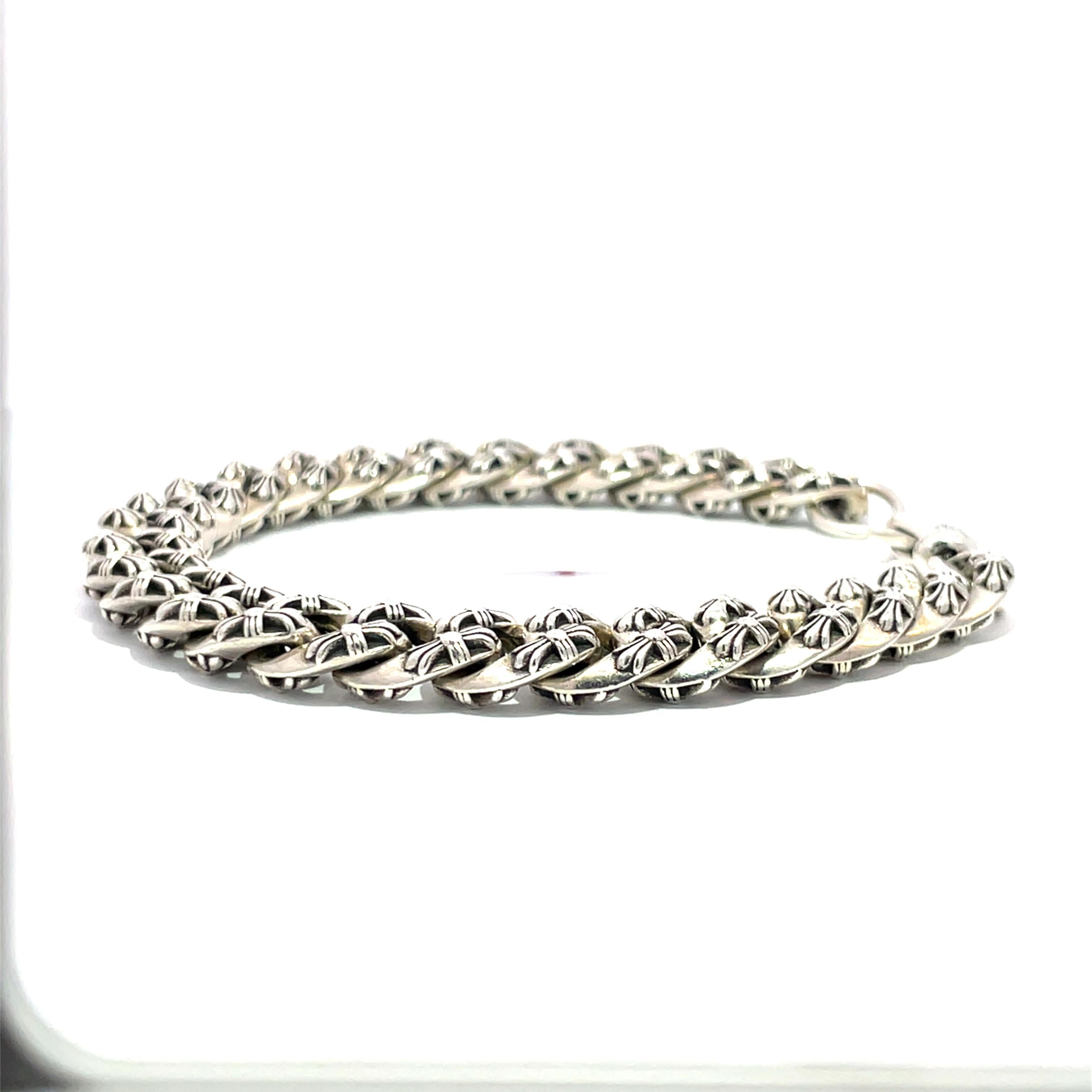 Women's or Men's Chrome Hearts Authentic 2006 Xtra Fancy S925 Bracelet For Sale