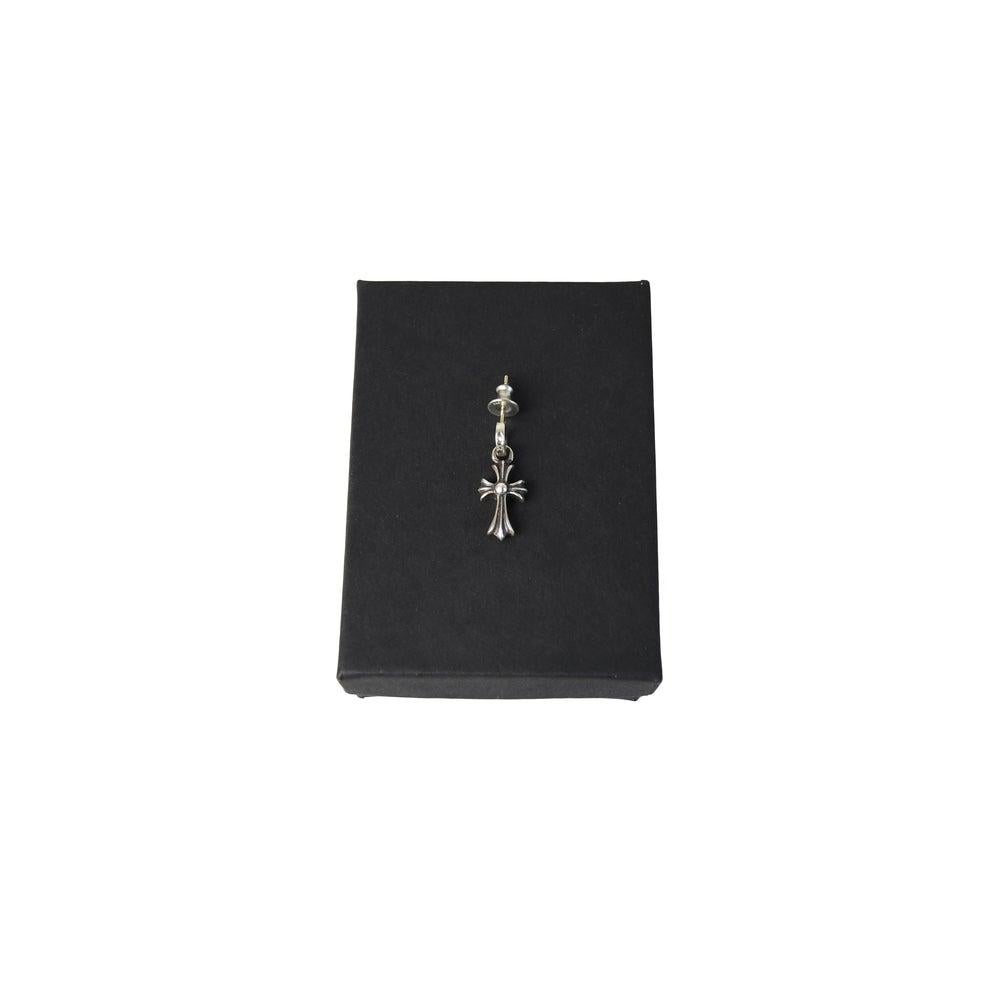 diamond baby fat cross earrings