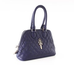 Chrome Hearts Bag Quilted Navy Sterling Silver Hardware Charming