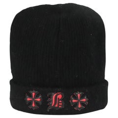 Chrome Hearts + Bella Hadid Bonnet en cachemire côtelé appliqué Taille unique