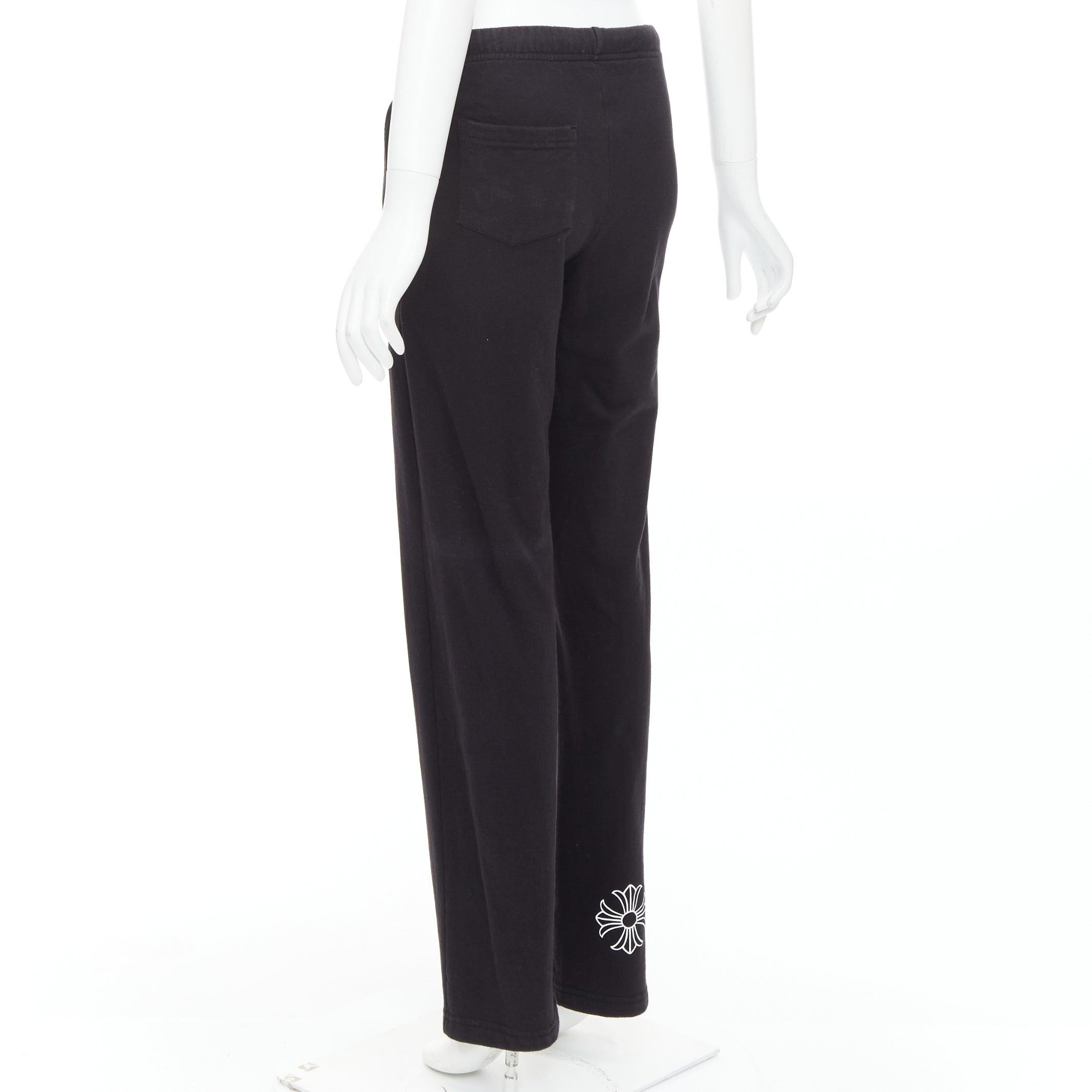 CHROME HEARTS - Pantalone jogger in cotone nero con logo incrociato sul retro S in vendita 1