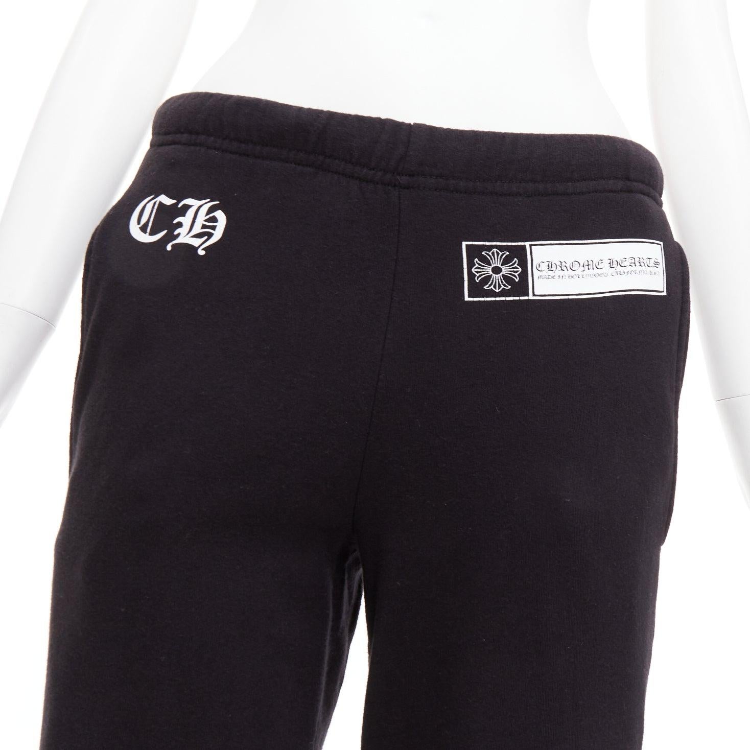 CHROME HEARTS - Pantalone jogger in cotone nero con logo incrociato sul retro S in vendita 2