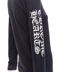 CHROME HEARTS black cotton white crosses logo long sleeve tshirt S