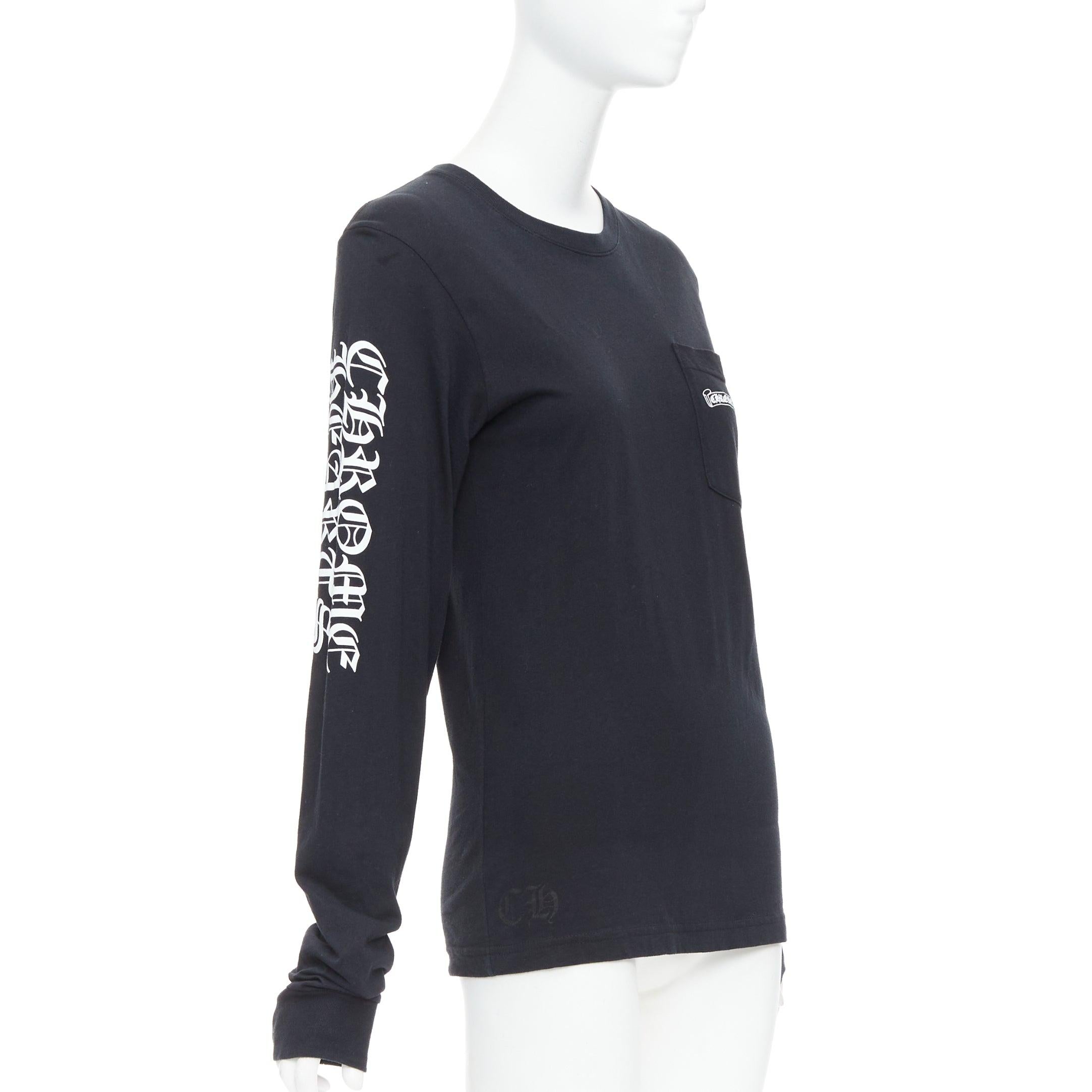 CHROME HEARTS camiseta manga larga algodón negro blanco cruces logo S Negro en venta