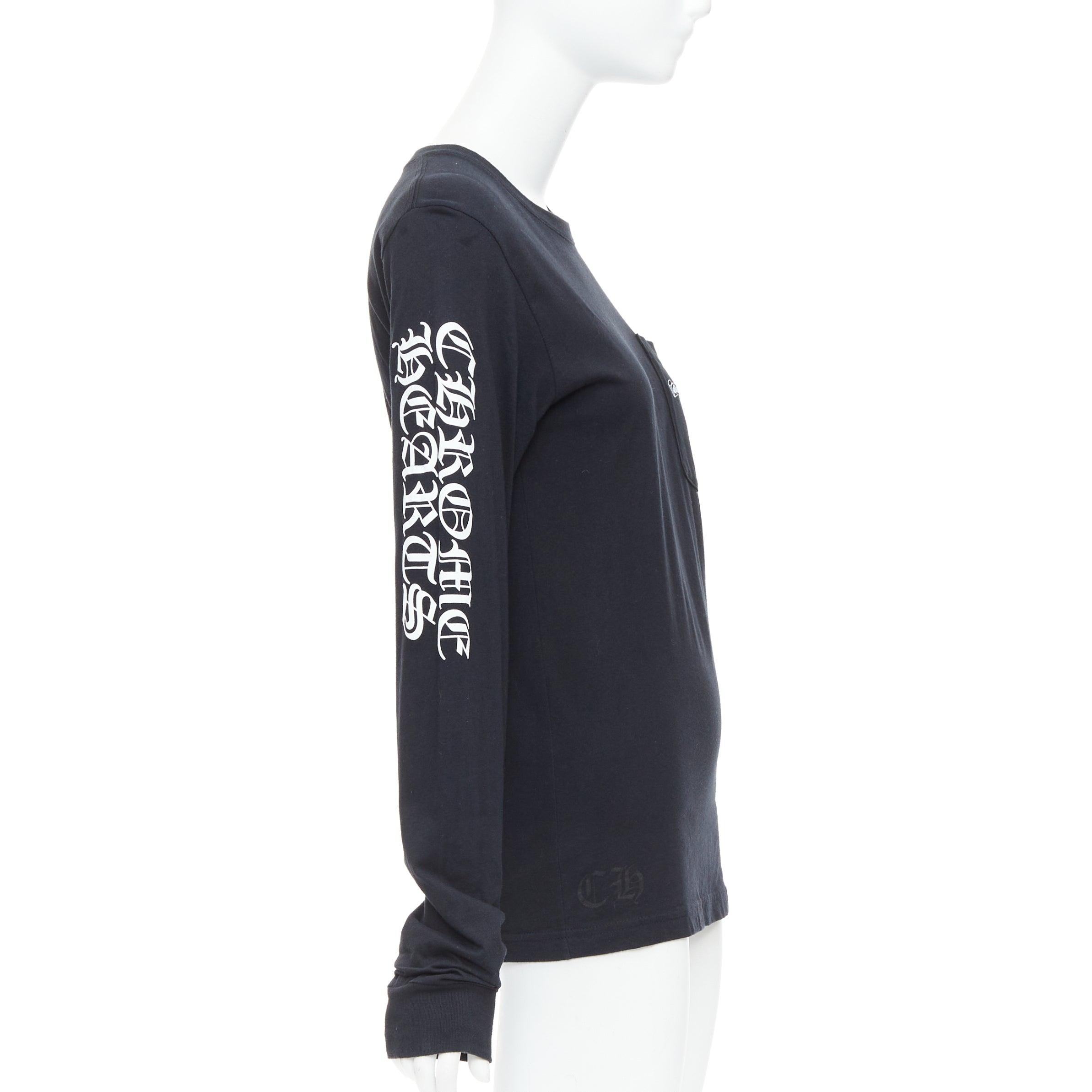 CHROME HEARTS camiseta manga larga algodón negro blanco cruces logo S en Bueno estado para la venta en Hong Kong, NT