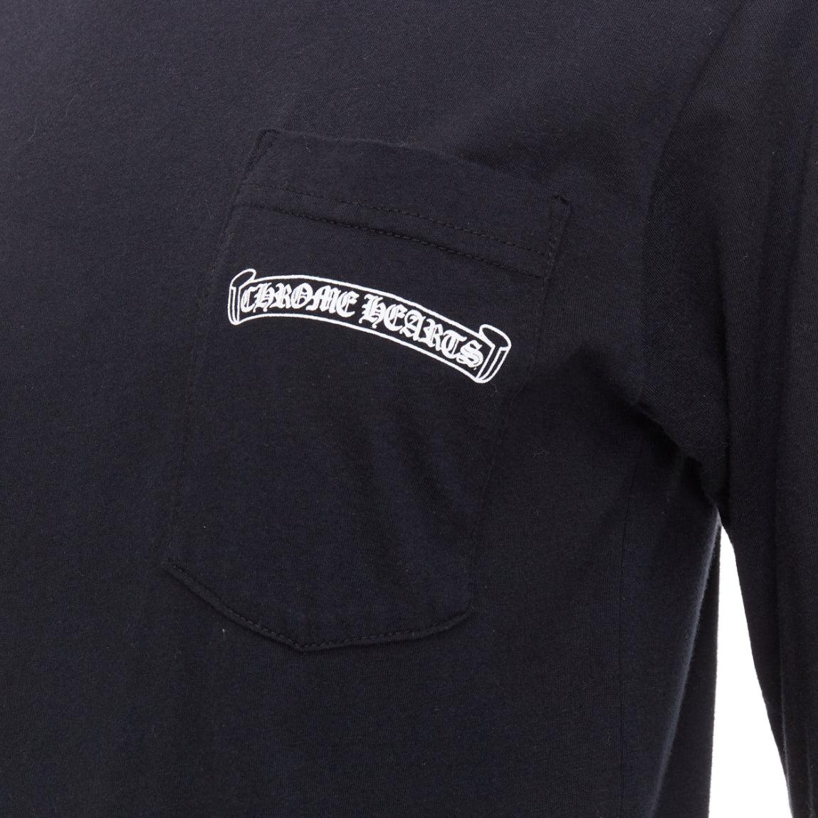 CHROME HEARTS camiseta manga larga algodón negro blanco cruces logo S en venta 2