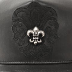 Chrome Hearts Black Leather Fleur de Lis Hat