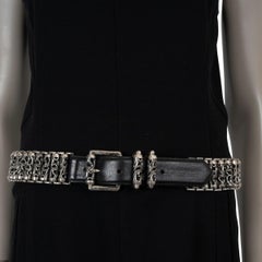 CHROME HEARTS in pelle nera STERLING SILVER CELTIC ROLLER Cintura 34