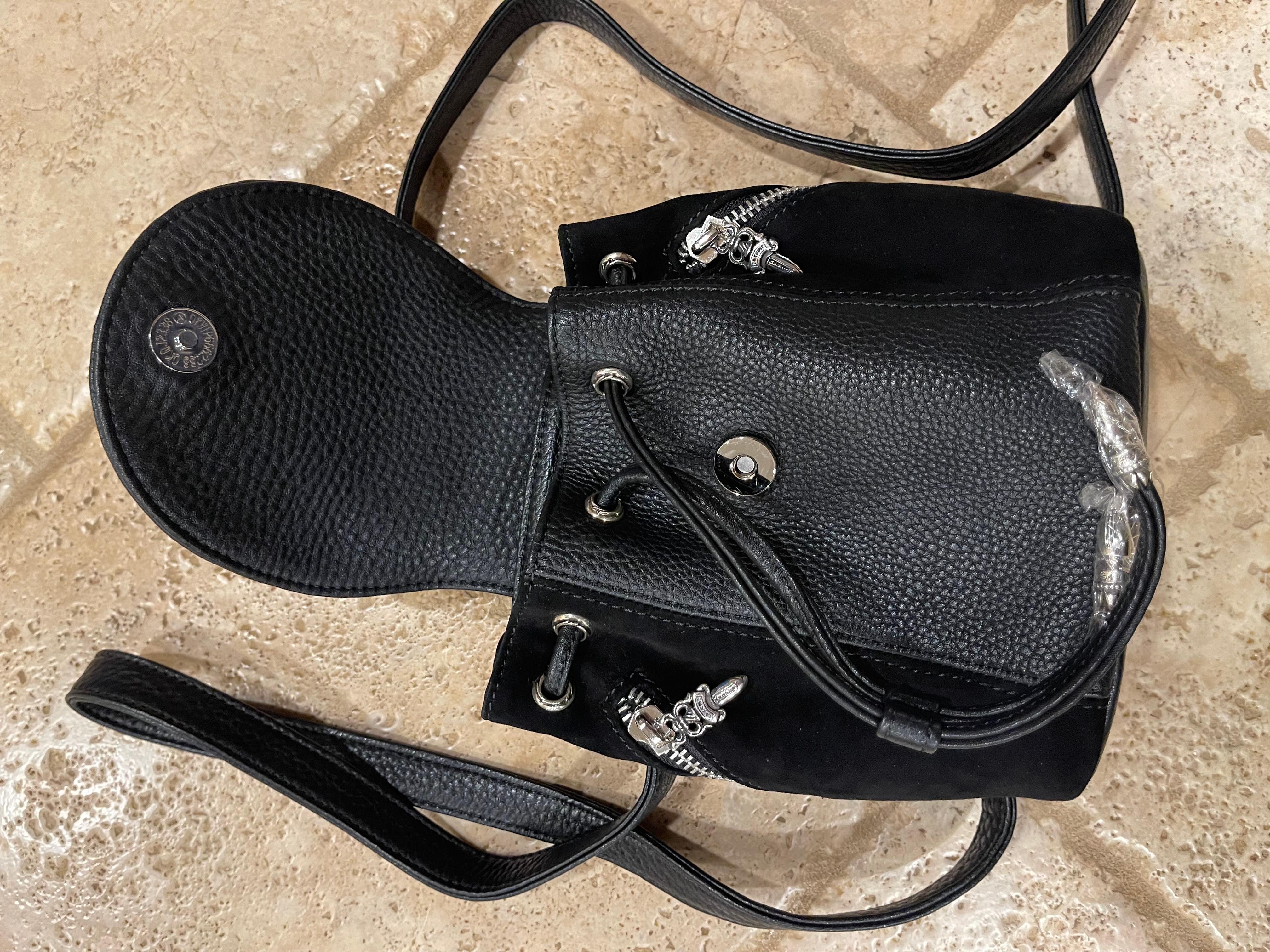 Chrome Hearts Black Leather / Suede Mini Iggy Backpack 3