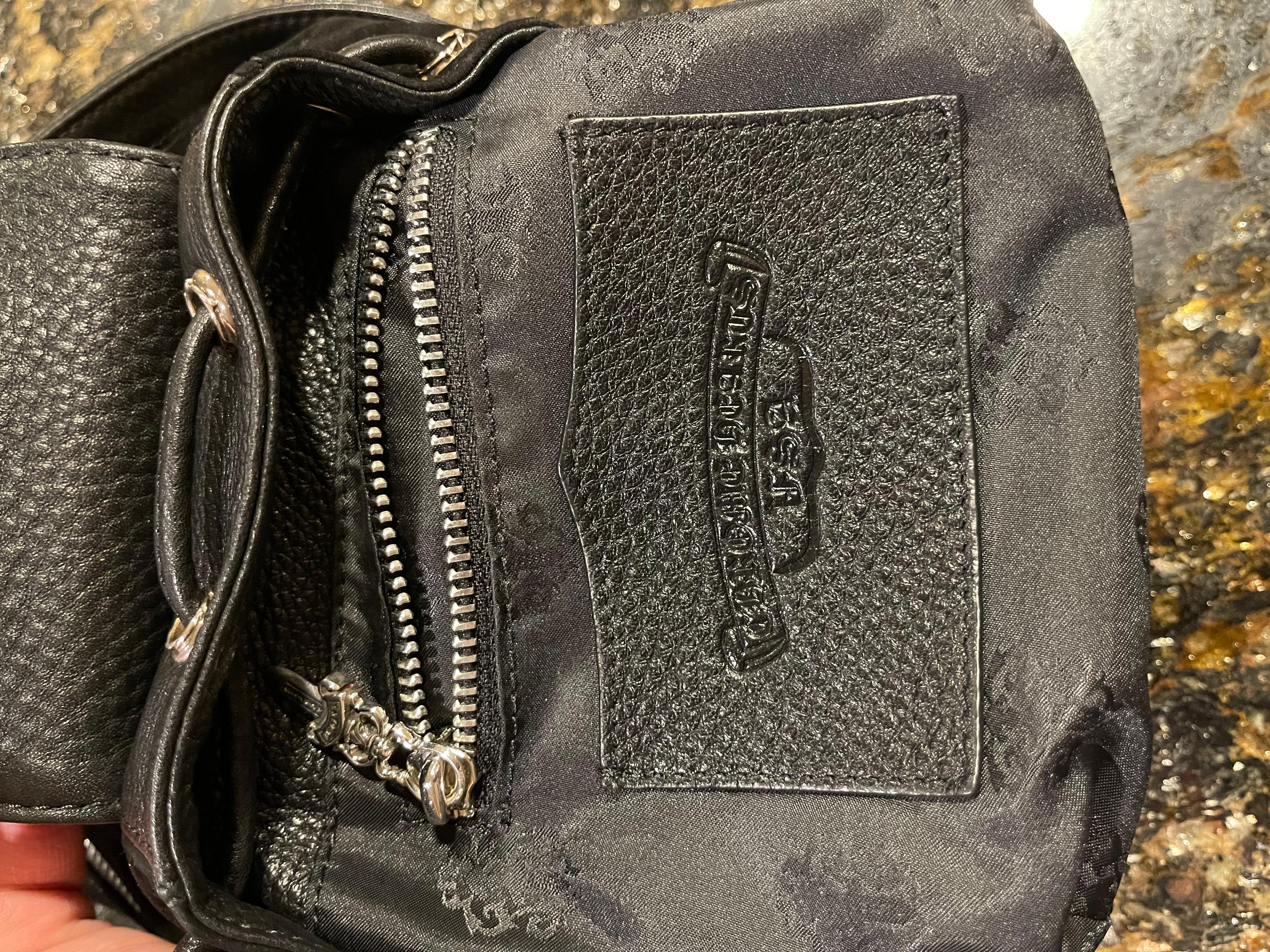 Chrome Hearts Black Leather / Suede Mini Iggy Backpack 5