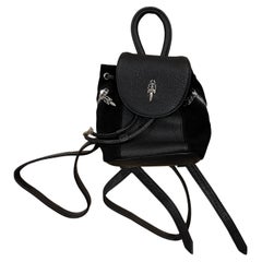 Chrome Hearts Black Leather / Suede Mini Iggy Backpack